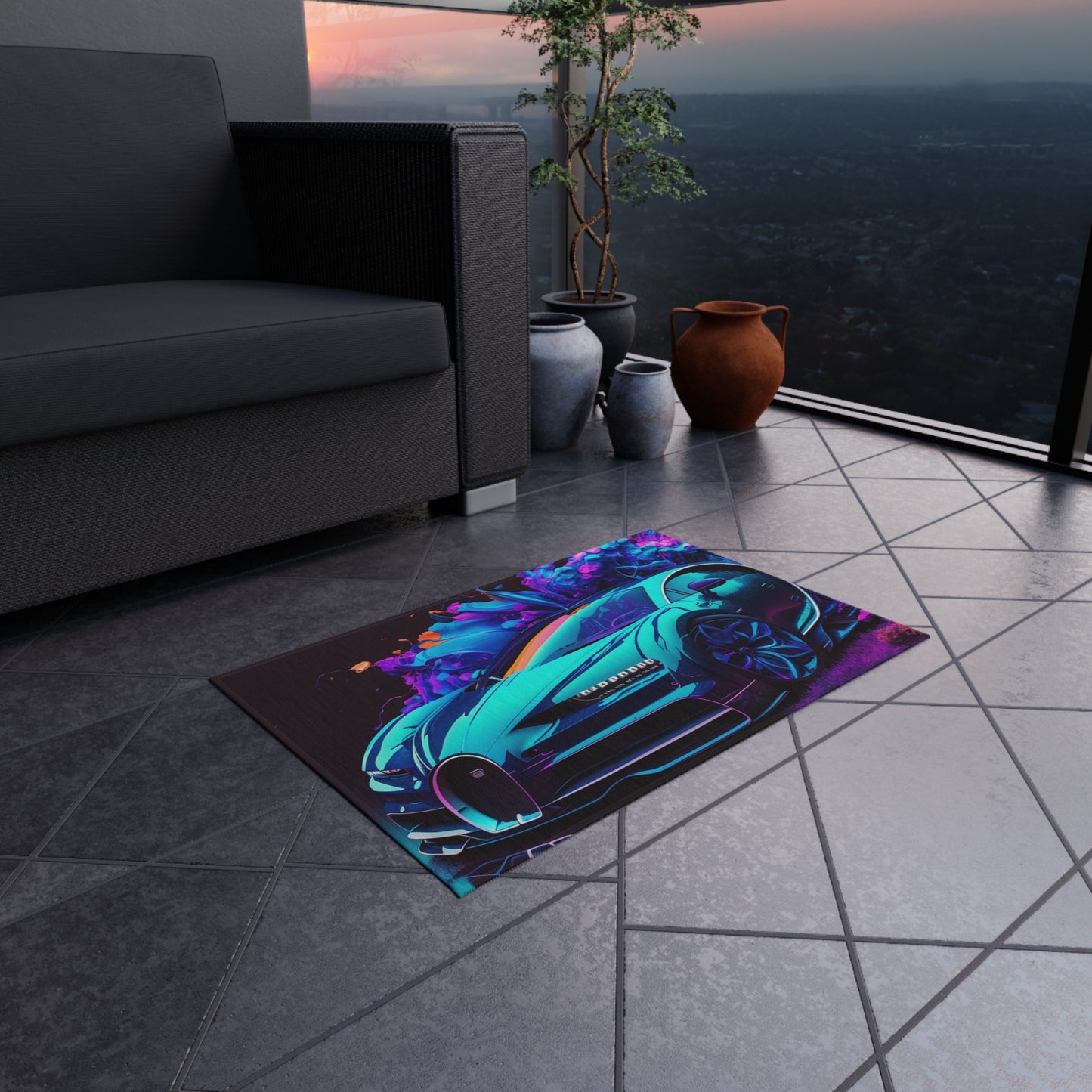 Outdoor Rug  Bugatti Neon Chiron 3