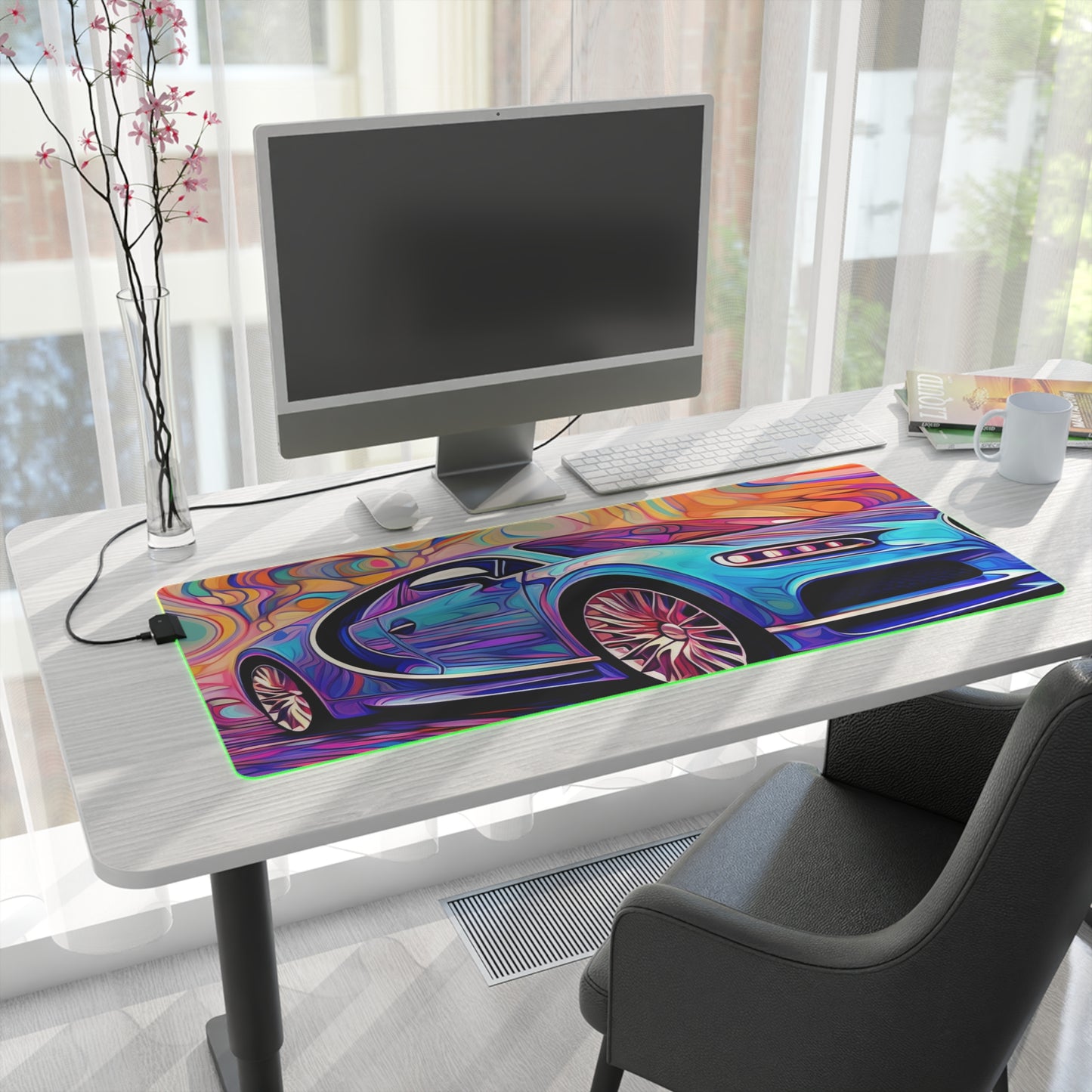 LED Gaming Mouse Pad Bugatti Abstract Concept 3