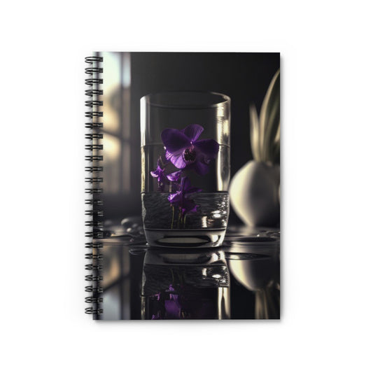 Spiral Notebook - Ruled Line Purple Orchid Glass vase 4