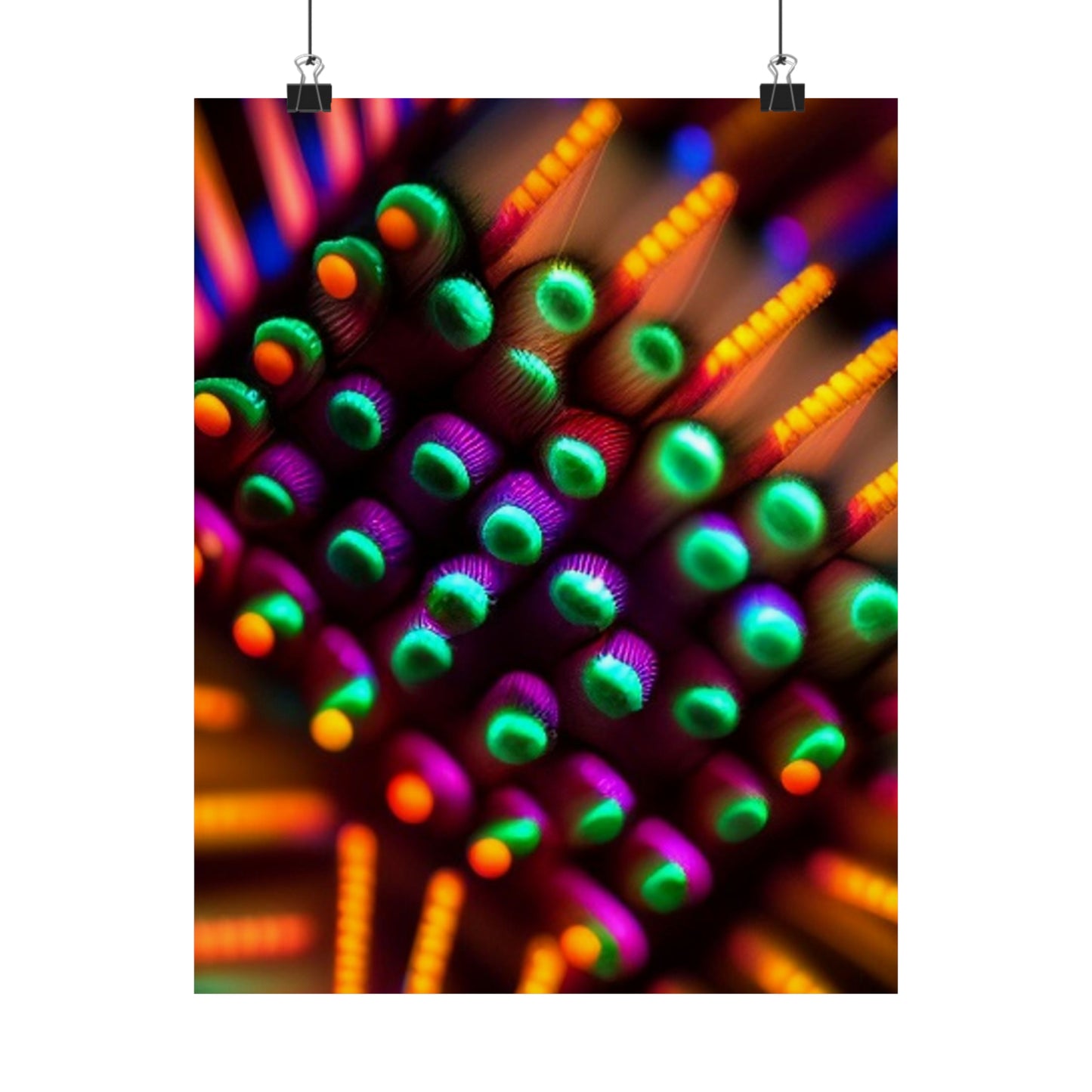 posters Macro Cactus neon square 3