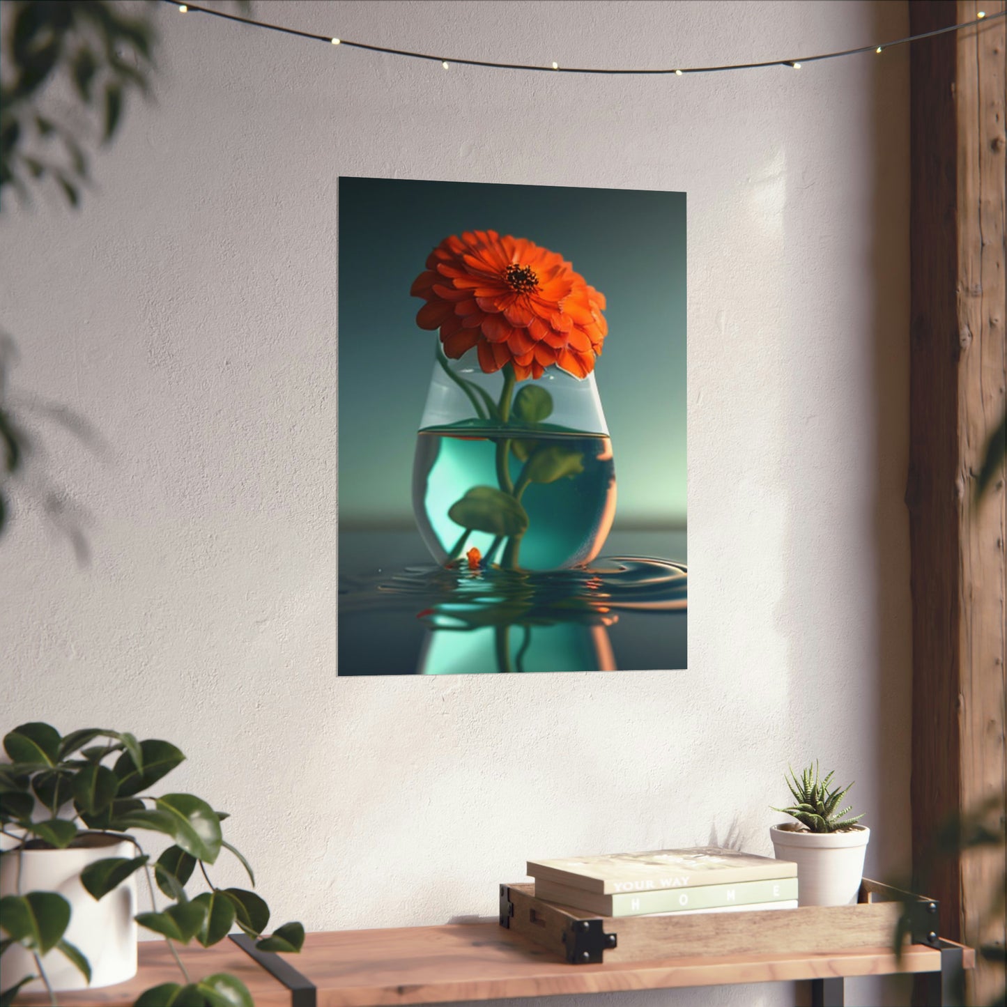 Premium Matte Vertical Posters Orange Zinnia 1