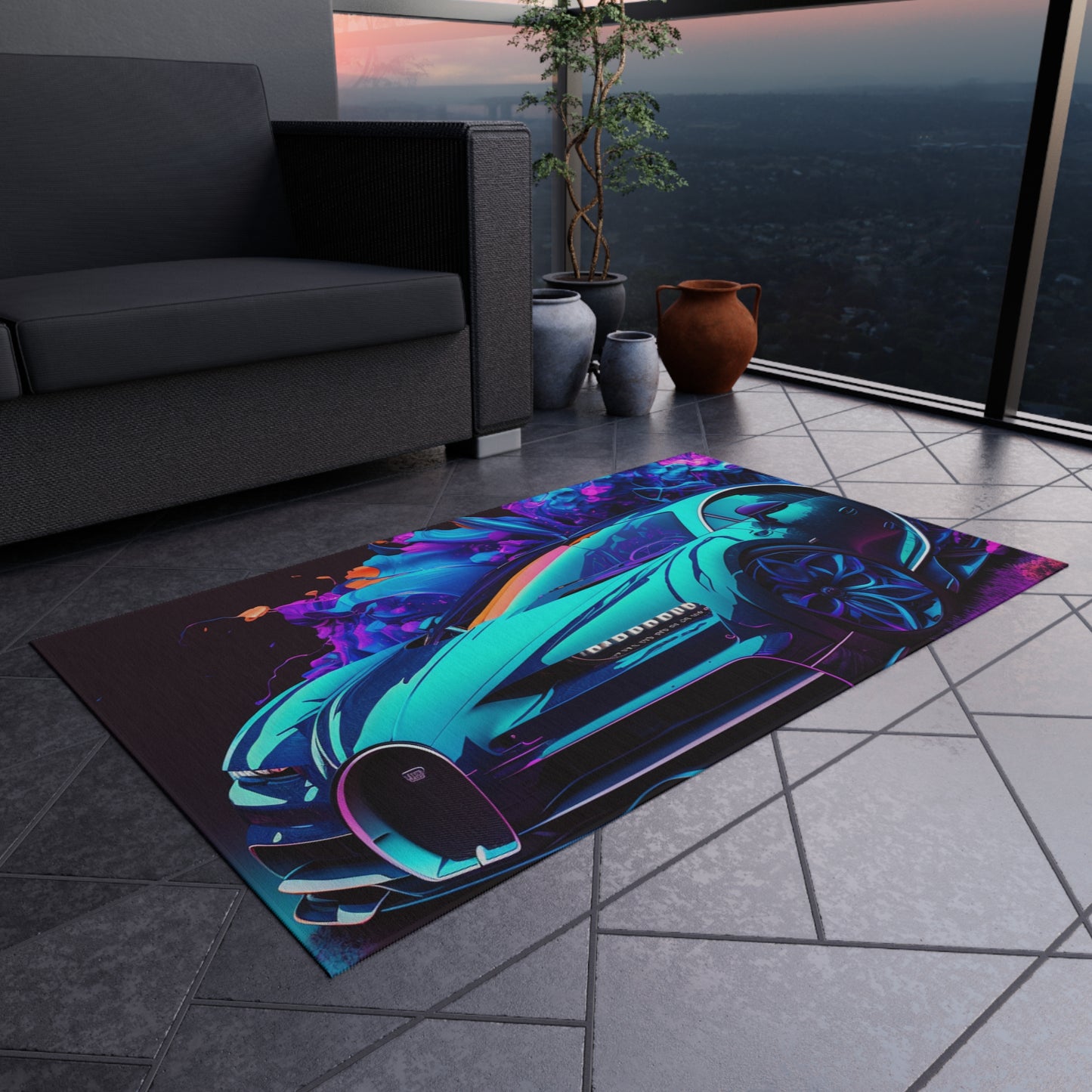Outdoor Rug  Bugatti Neon Chiron 3