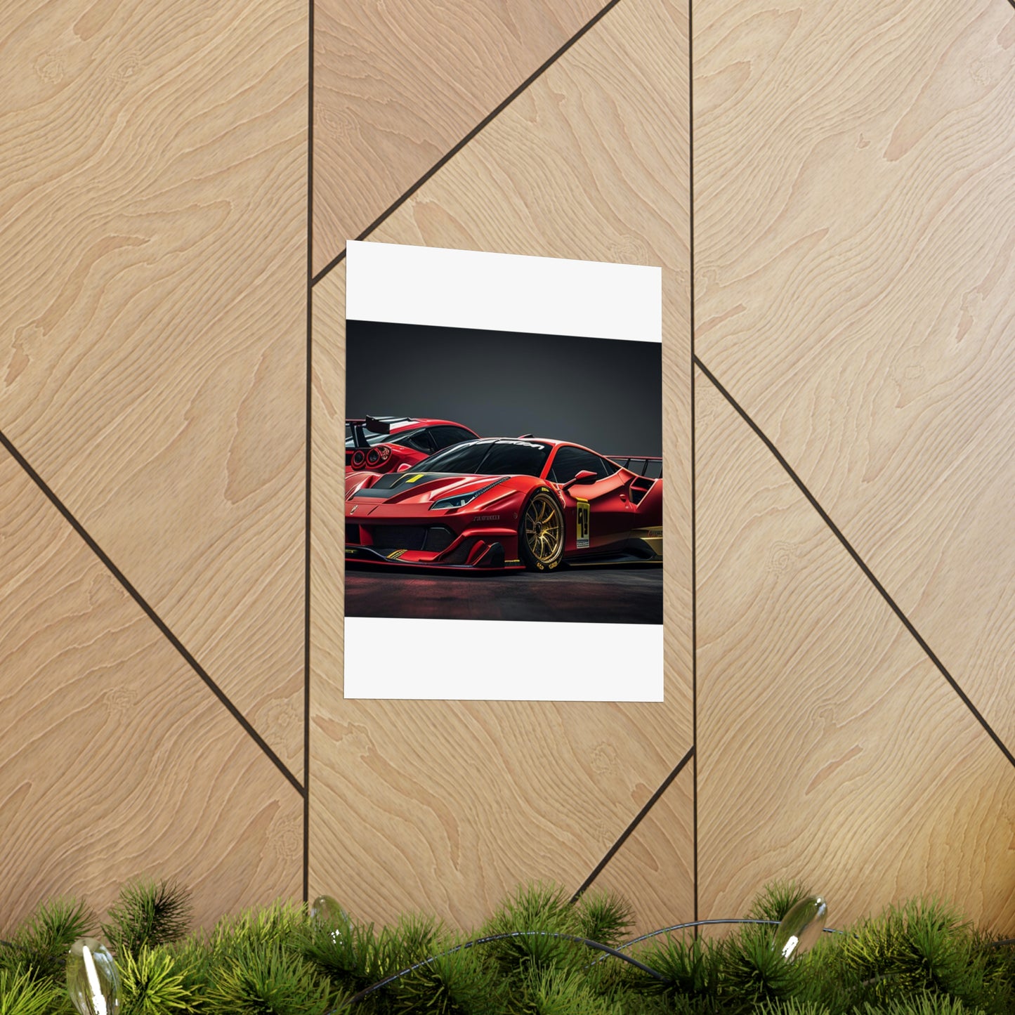 Premium Matte Vertical Posters Ferrari Red 3