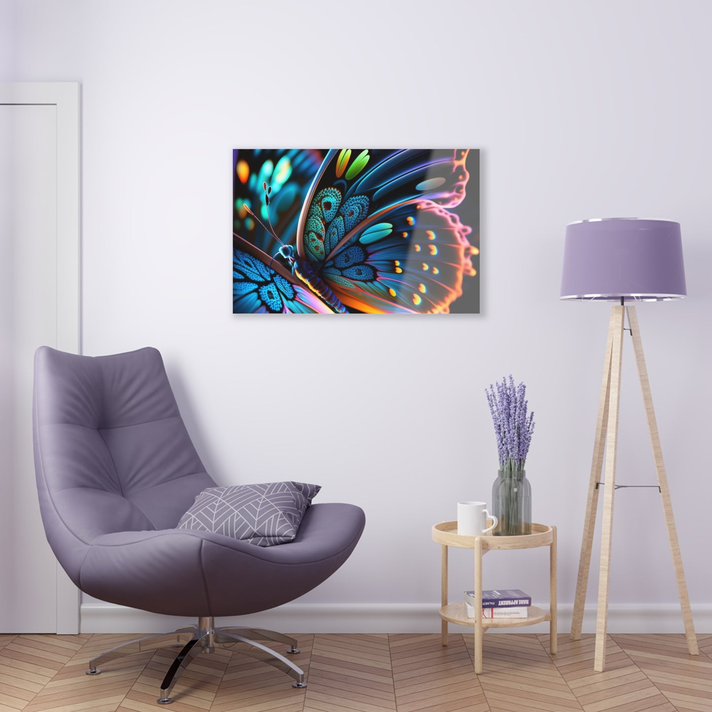 Acrylic Prints Neon Butterfly Macro 2