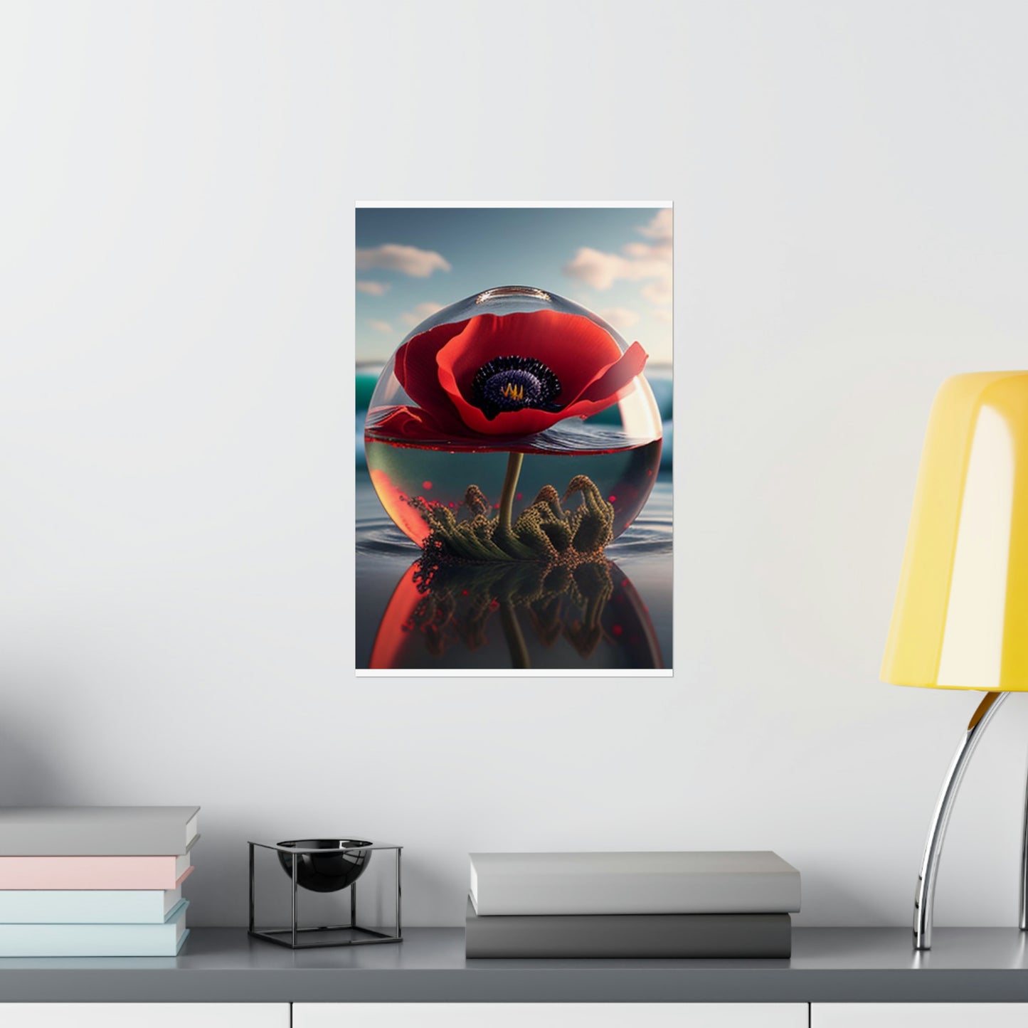 Premium Matte Vertical Posters Red Anemone in a Vase 4