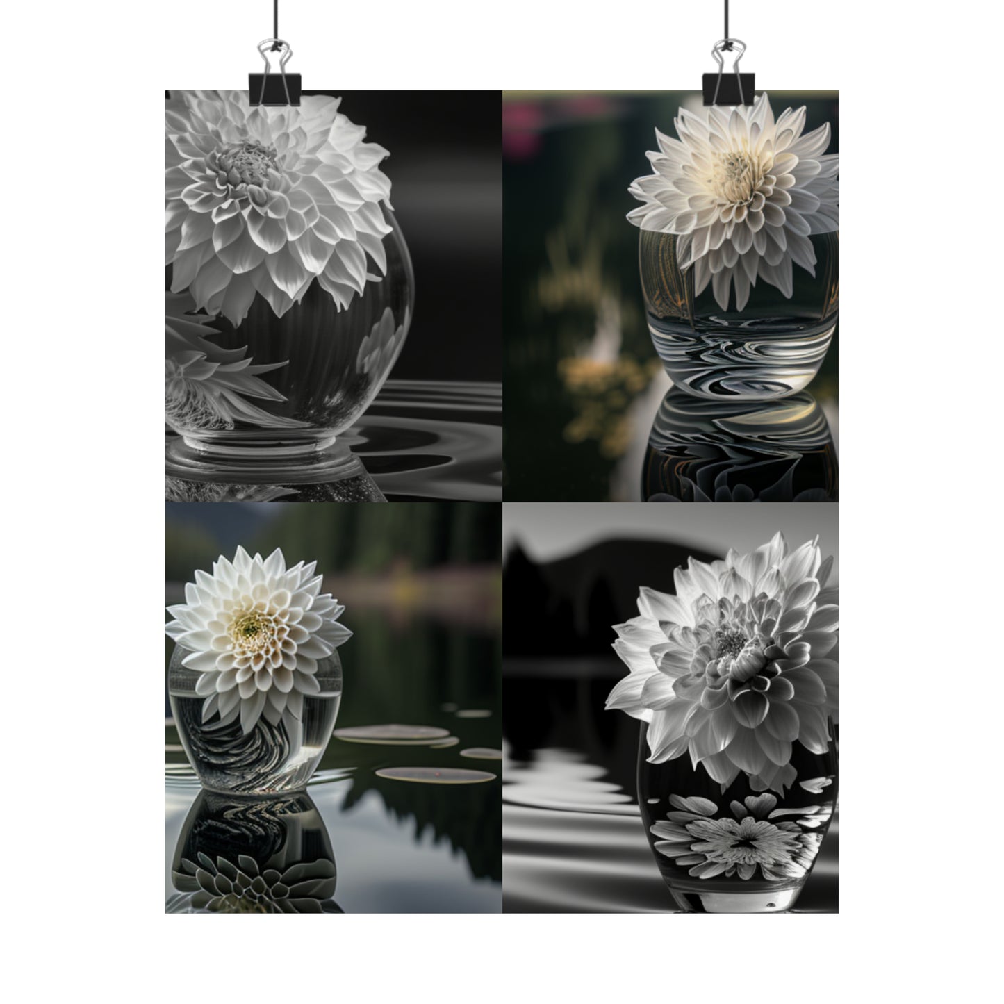 Premium Matte Vertical Posters White Dahlia 5