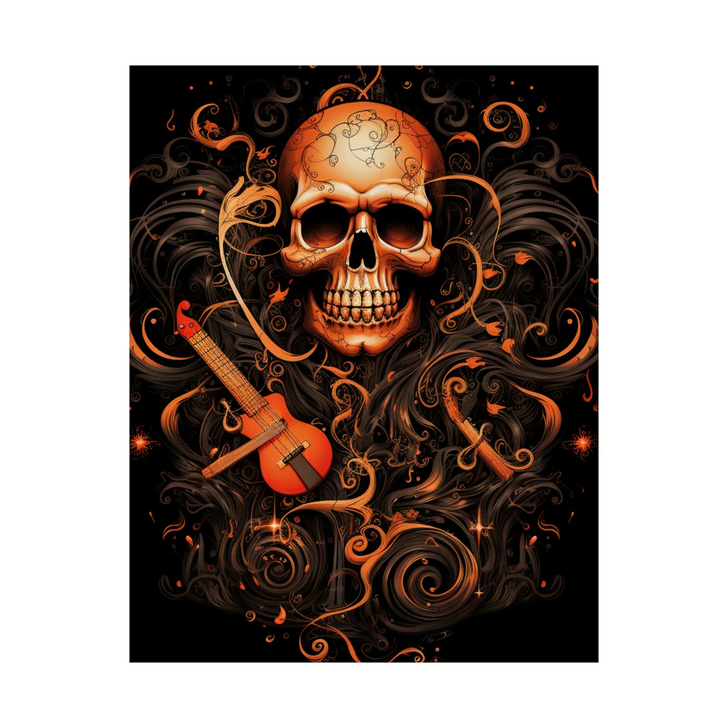 Premium Matte Vertical Posters Skull Treble Clef 4