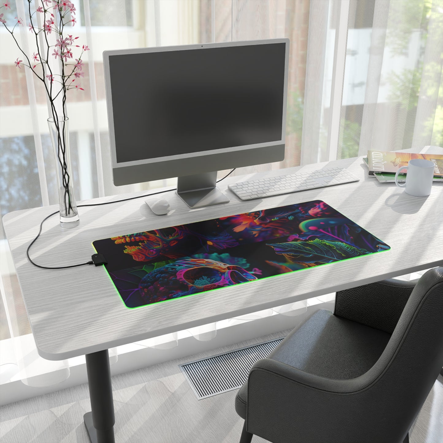 LED Gaming Mouse Pad Florescent Skull Death 5