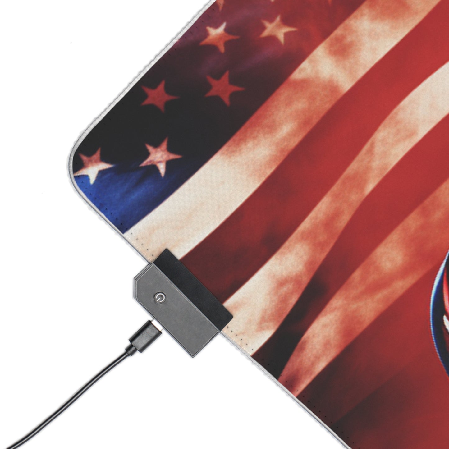 LED Gaming Mouse Pad Abstract American Flag Background Bugatti 3