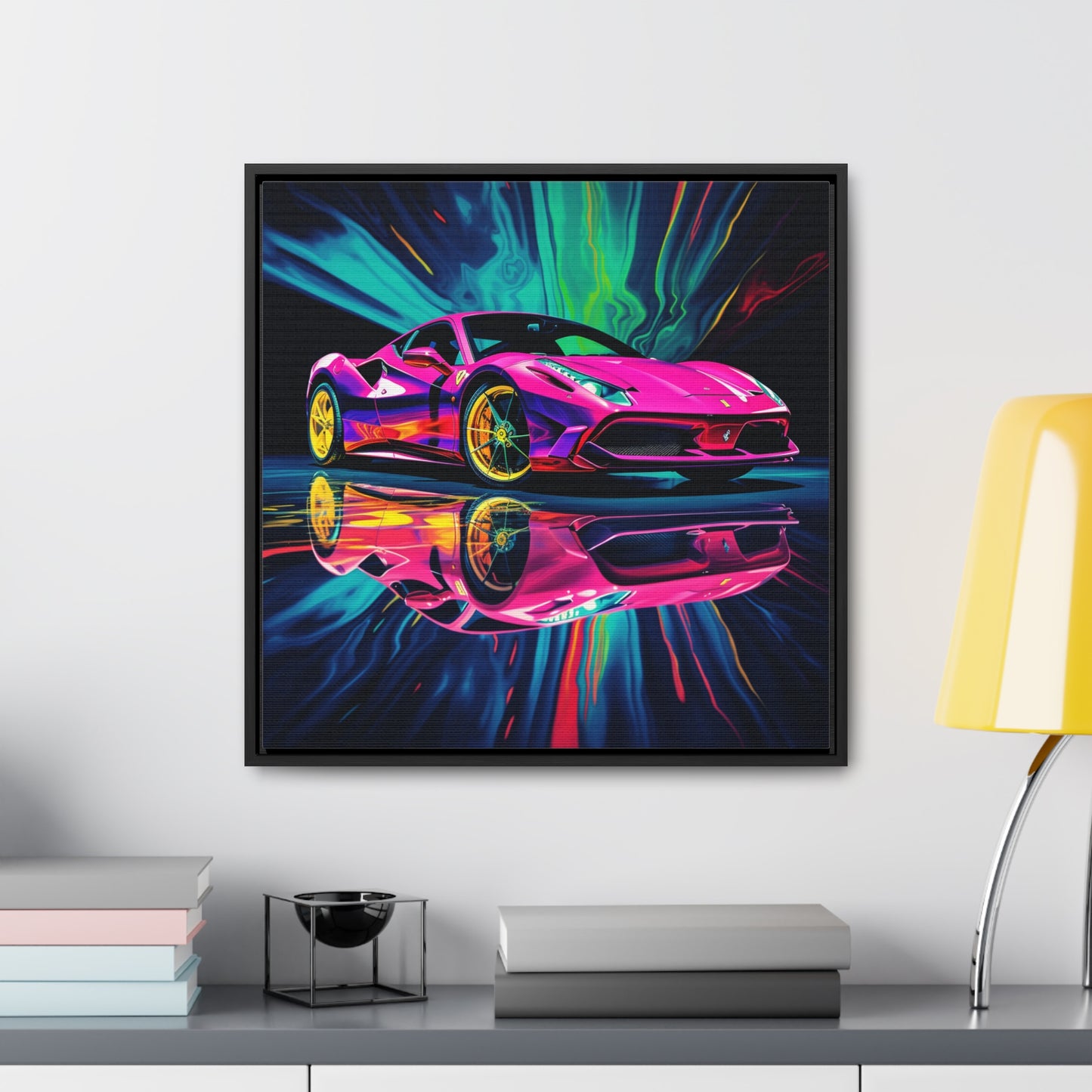 Gallery Canvas Wraps, Square Frame Pink Ferrari Macro 4