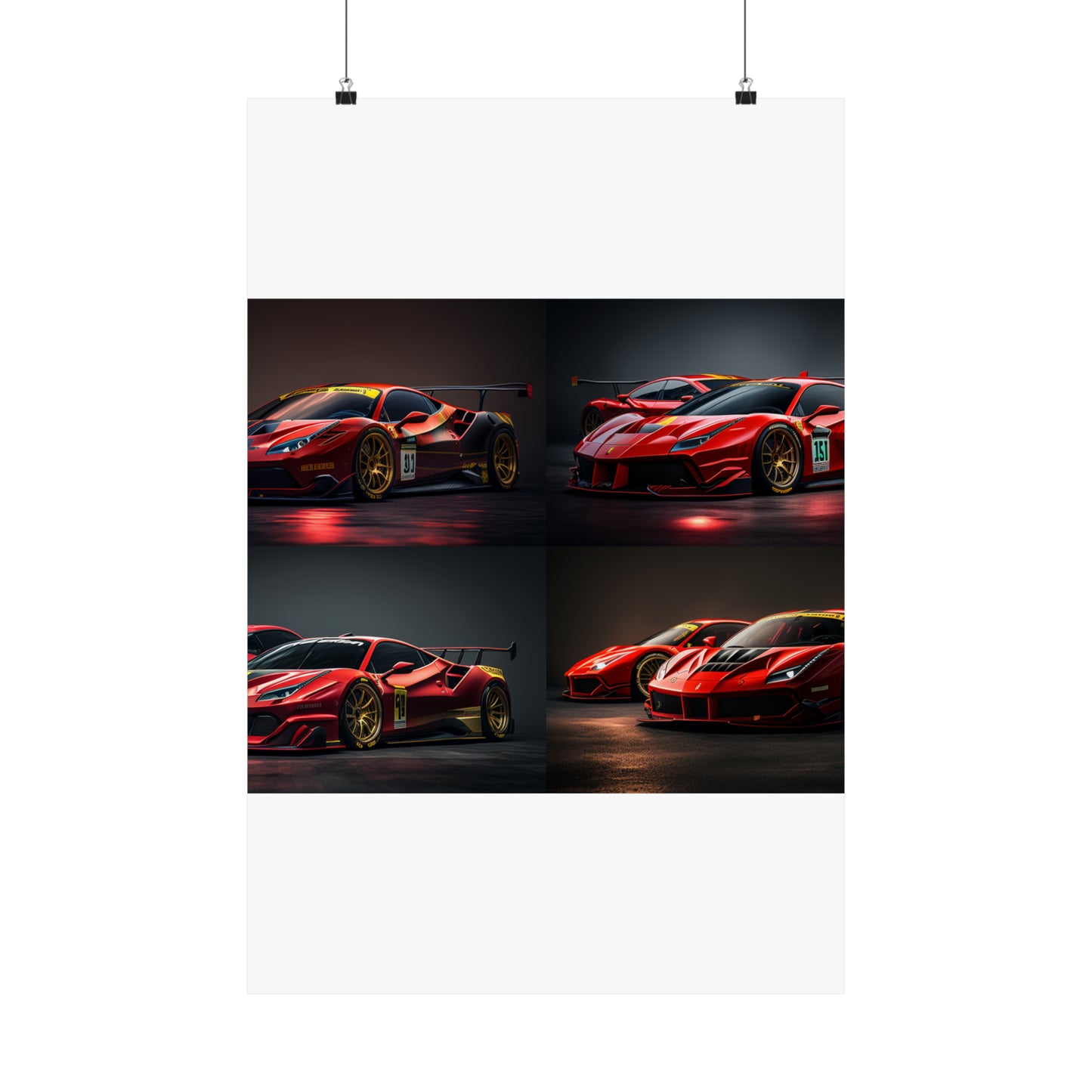 Premium Matte Vertical Posters Ferrari Red 5