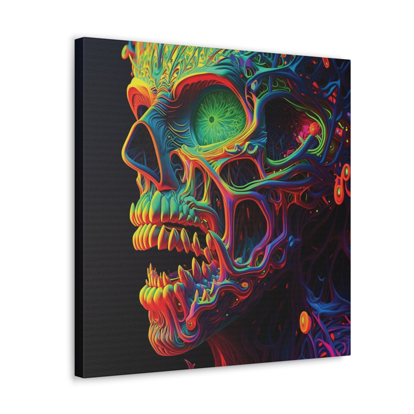 Canvas Gallery Wraps Florescent Skull Death 1