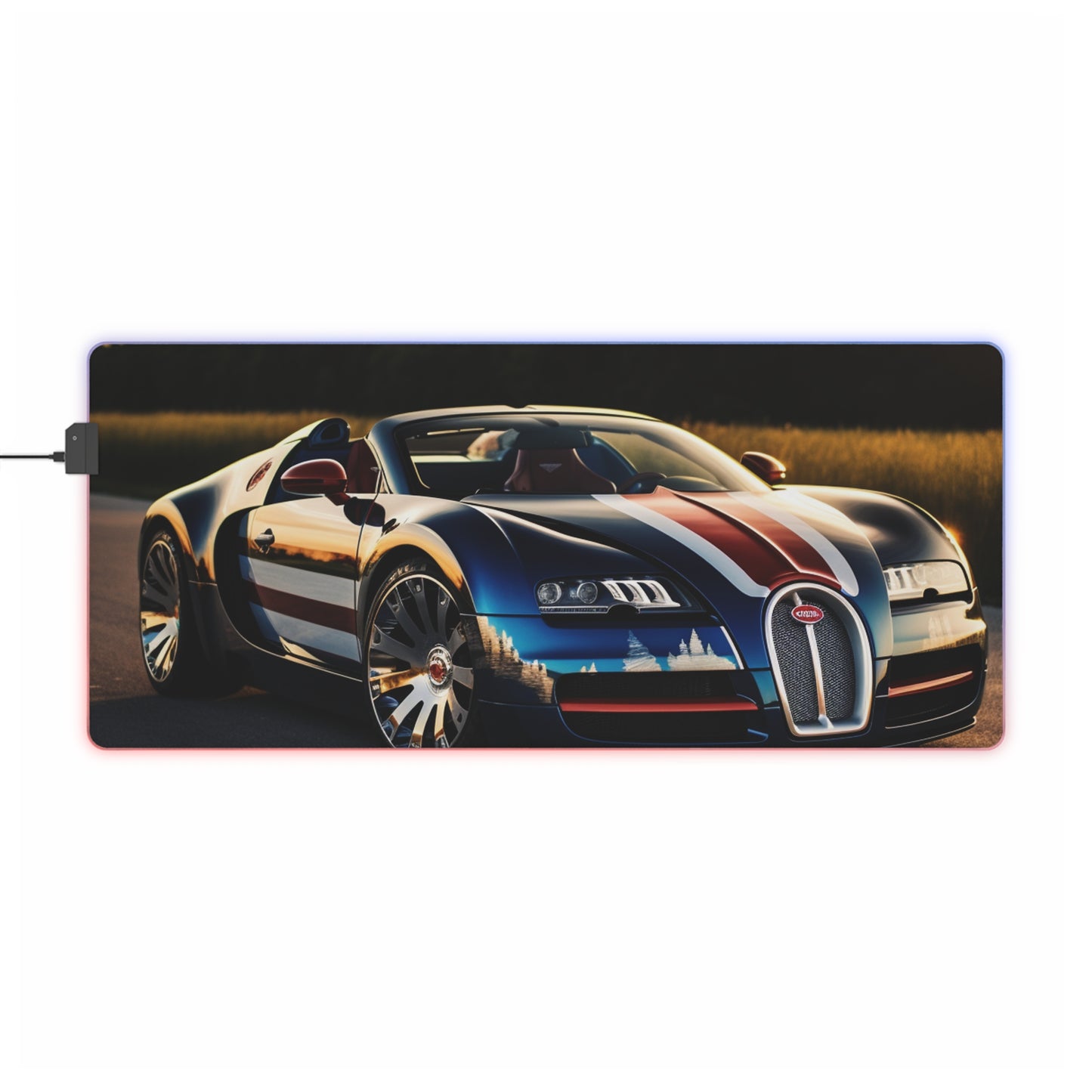 LED Gaming Mouse Pad Bugatti Flag American 3