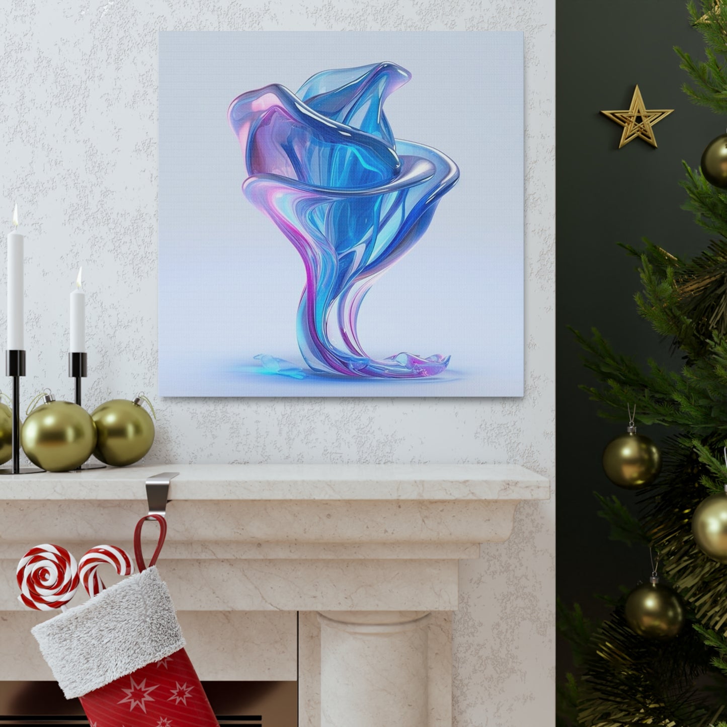 Canvas Gallery Wraps Pink & Blue Tulip Rose 2