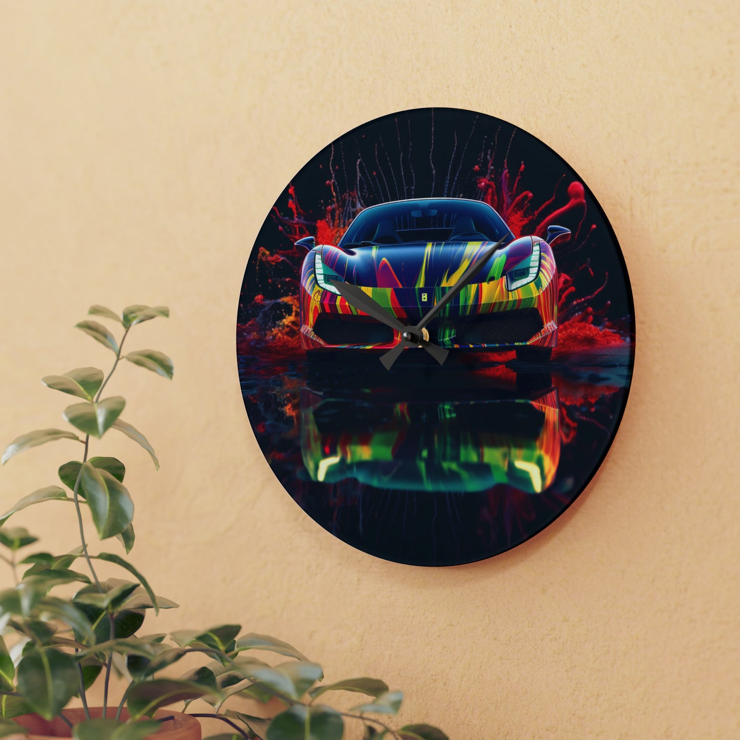 Acrylic Wall Clock Ferrari Fusion Water 1