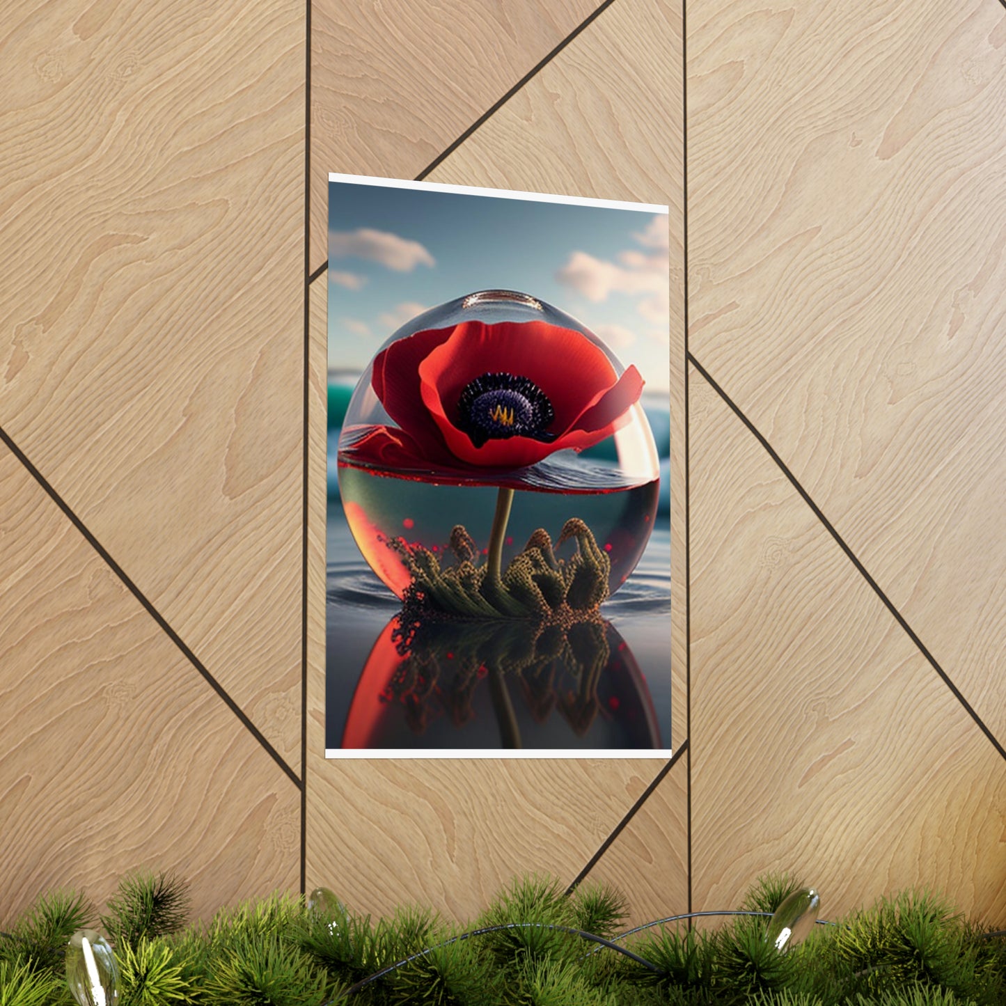 Premium Matte Vertical Posters Red Anemone in a Vase 4