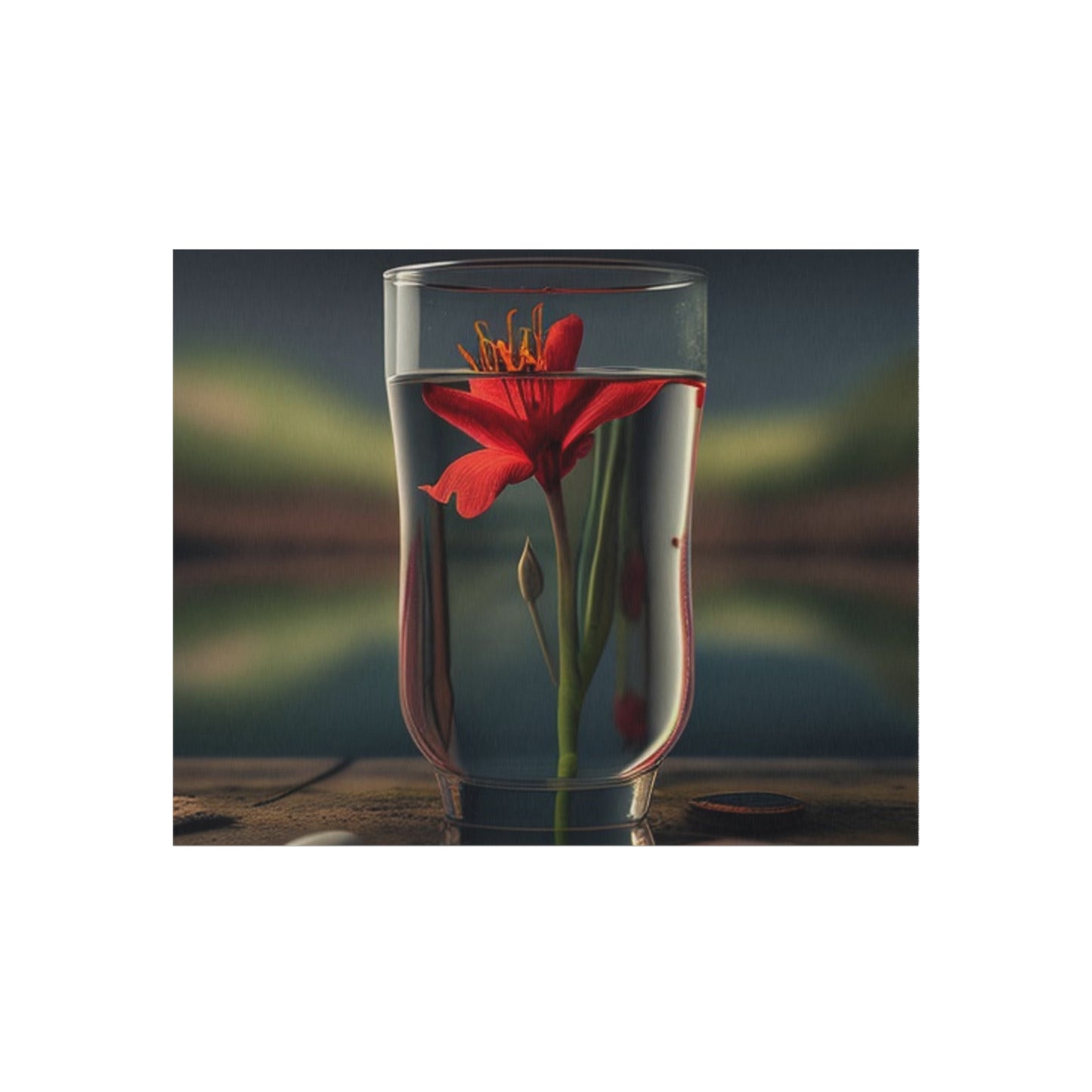 Outdoor Rug  Red Lily in a Glass vase 1