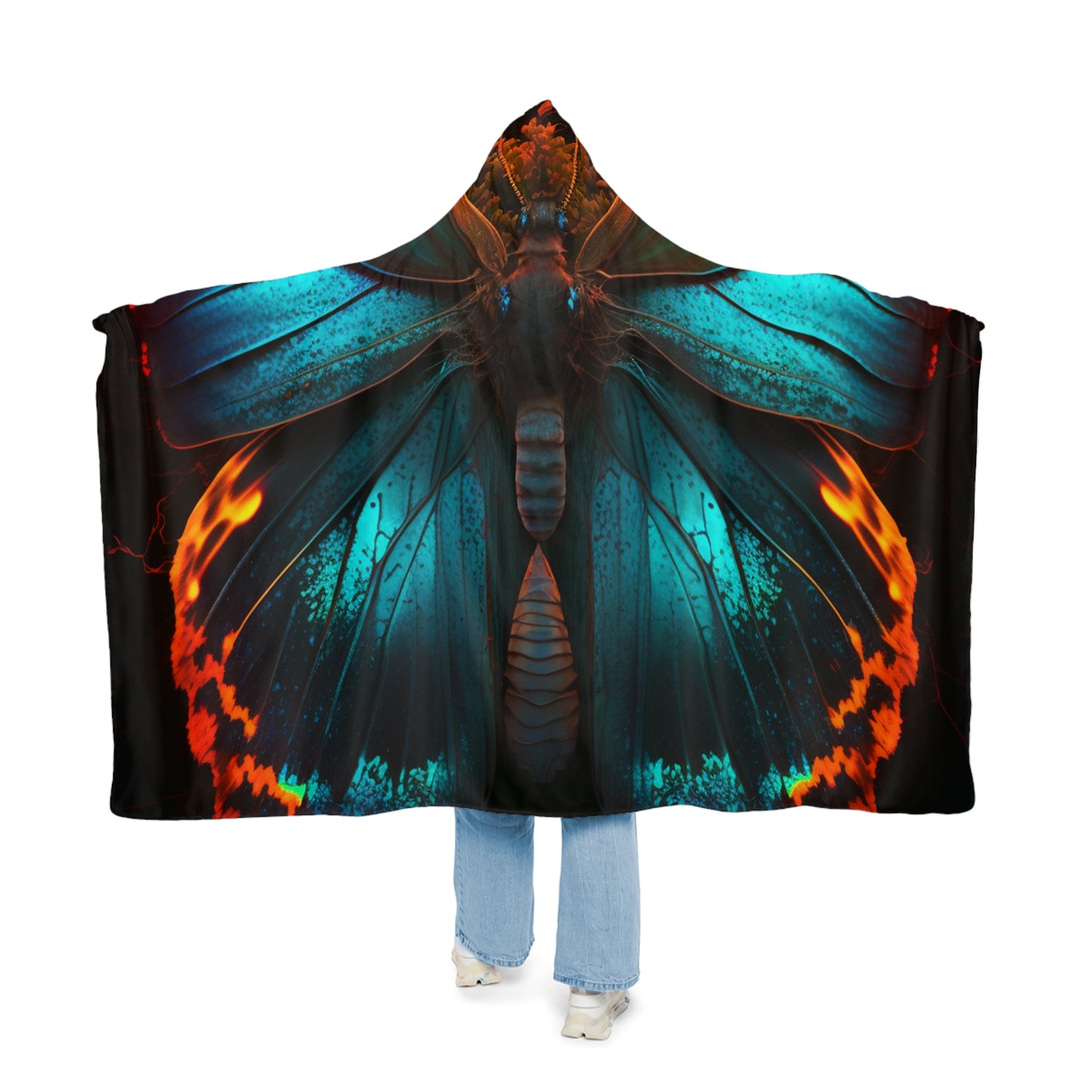 Snuggle Hooded Blanket Neon Butterfly Flair 3