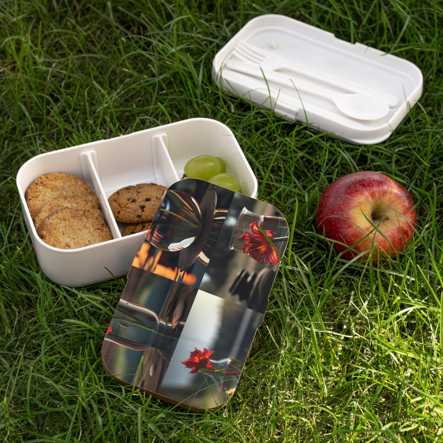 Bento Lunch Box Red Lily in a Glass vase 5