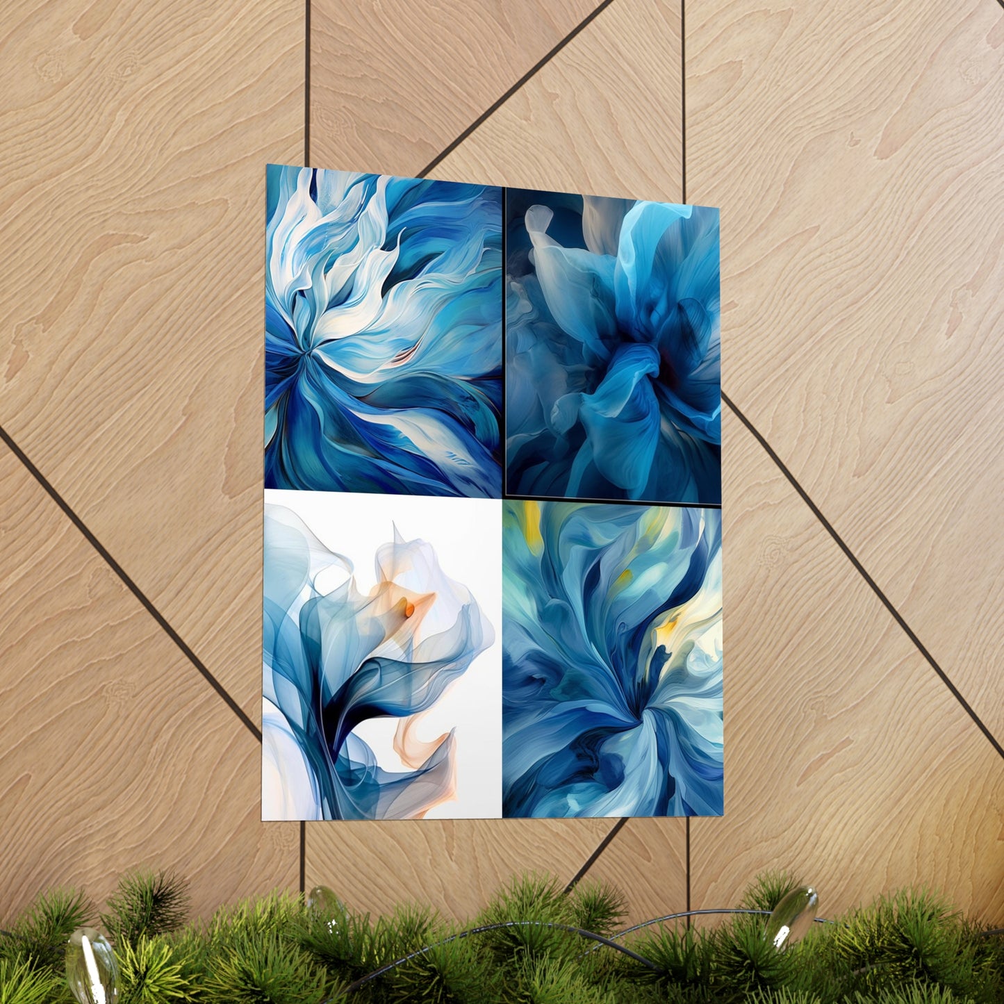 Premium Matte Vertical Posters Blue Tluip Abstract 5