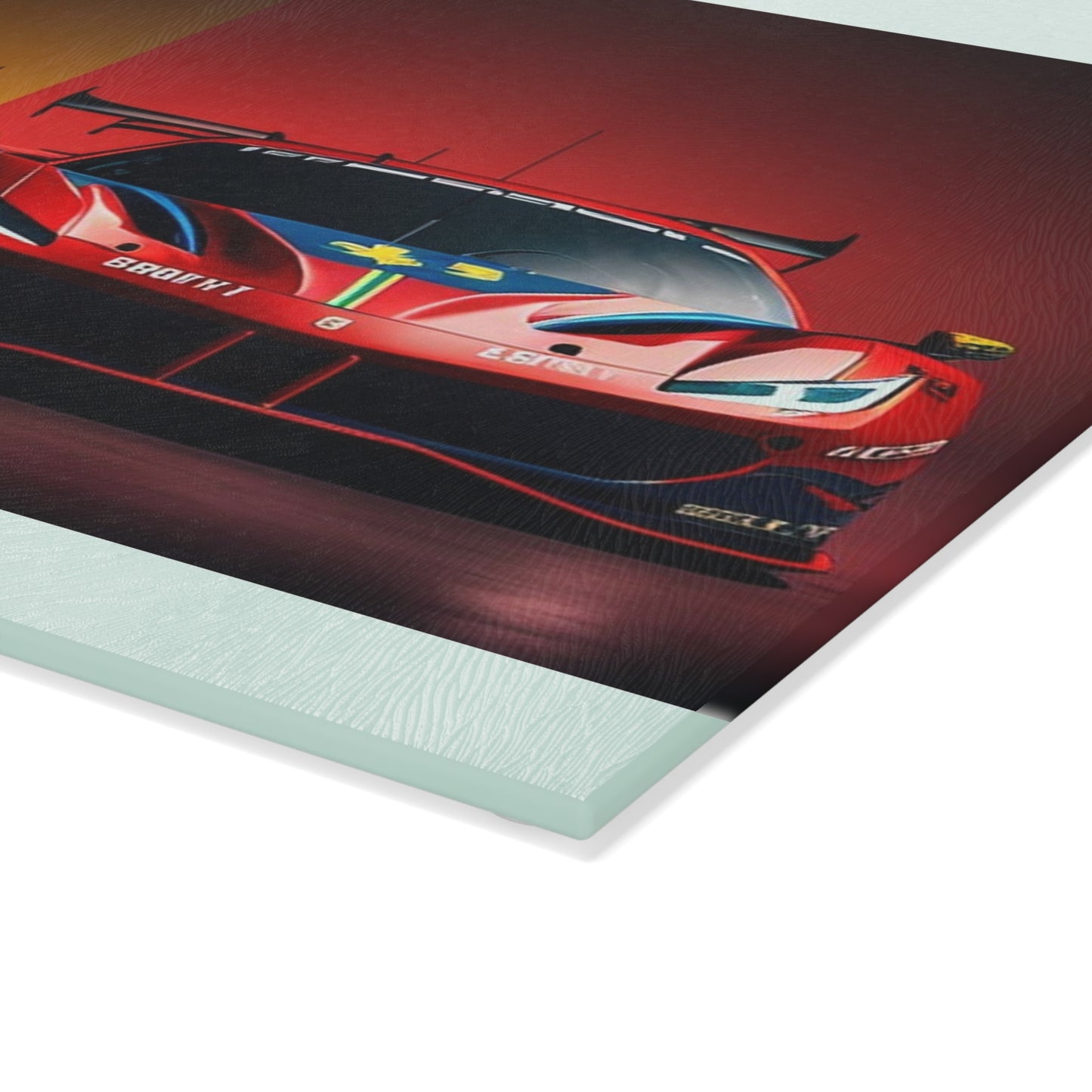 Glass Cutting Board Ferrari Red Blue 3