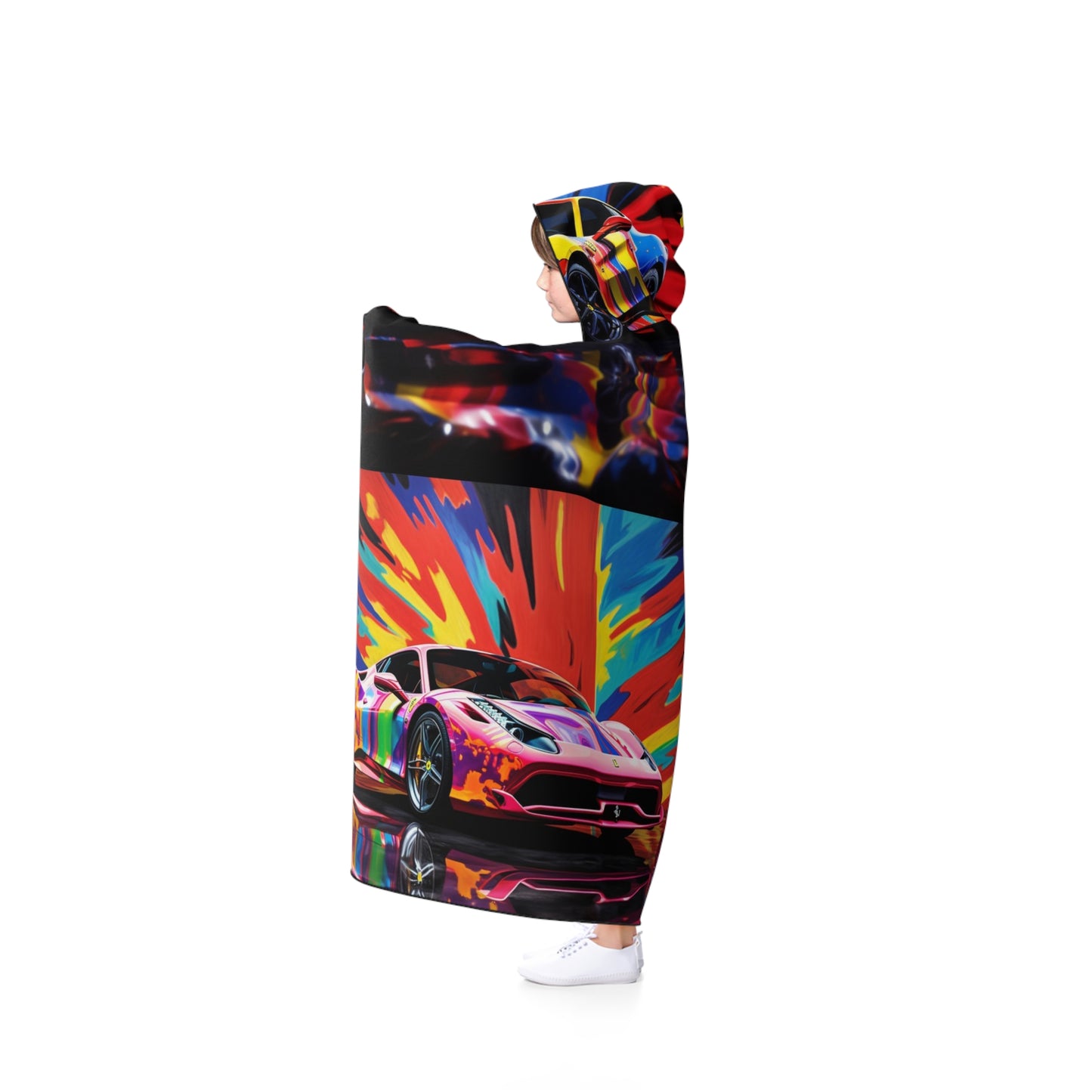 Hooded Blanket Hyper Colorfull Ferrari 5