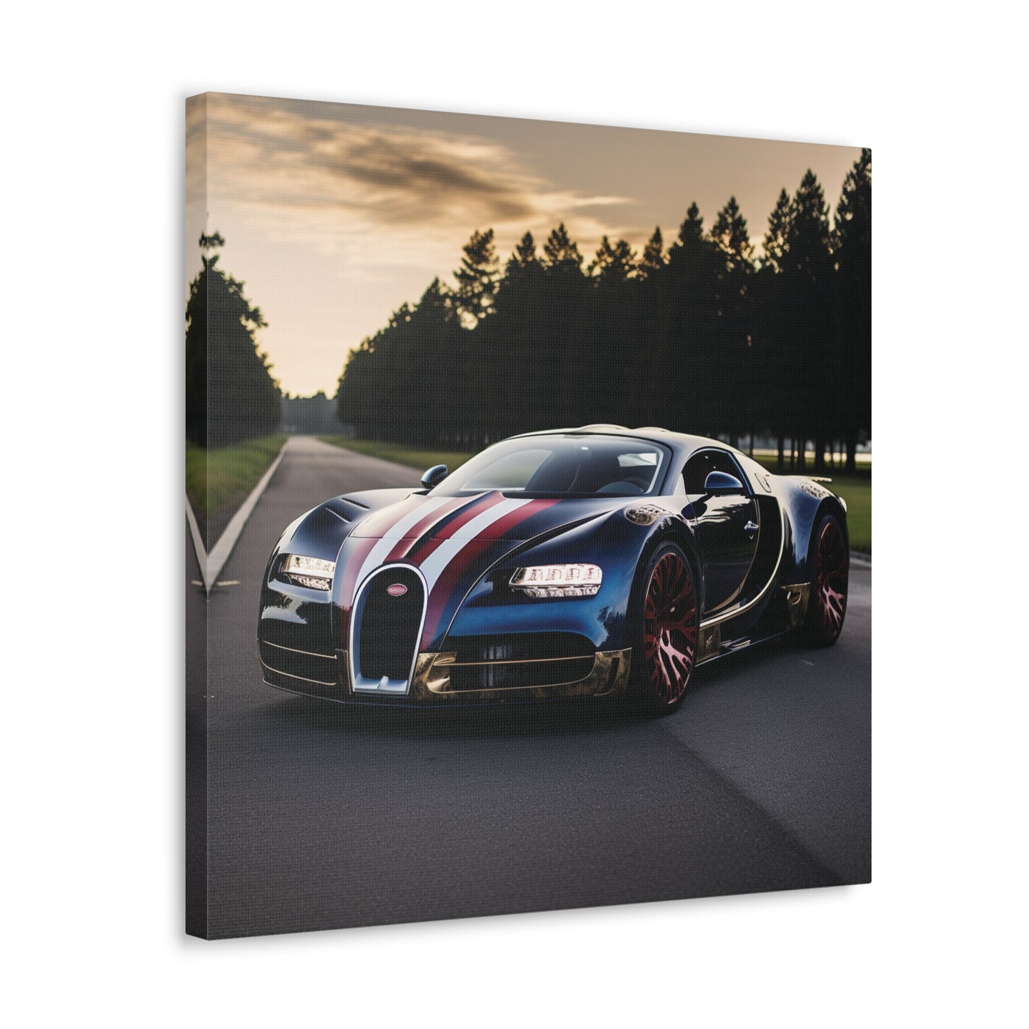 Canvas Gallery Wraps Bugatti Flag American 1