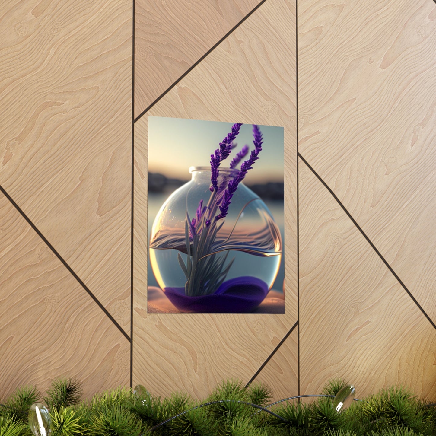 Premium Matte Vertical Posters Lavender in a vase 3