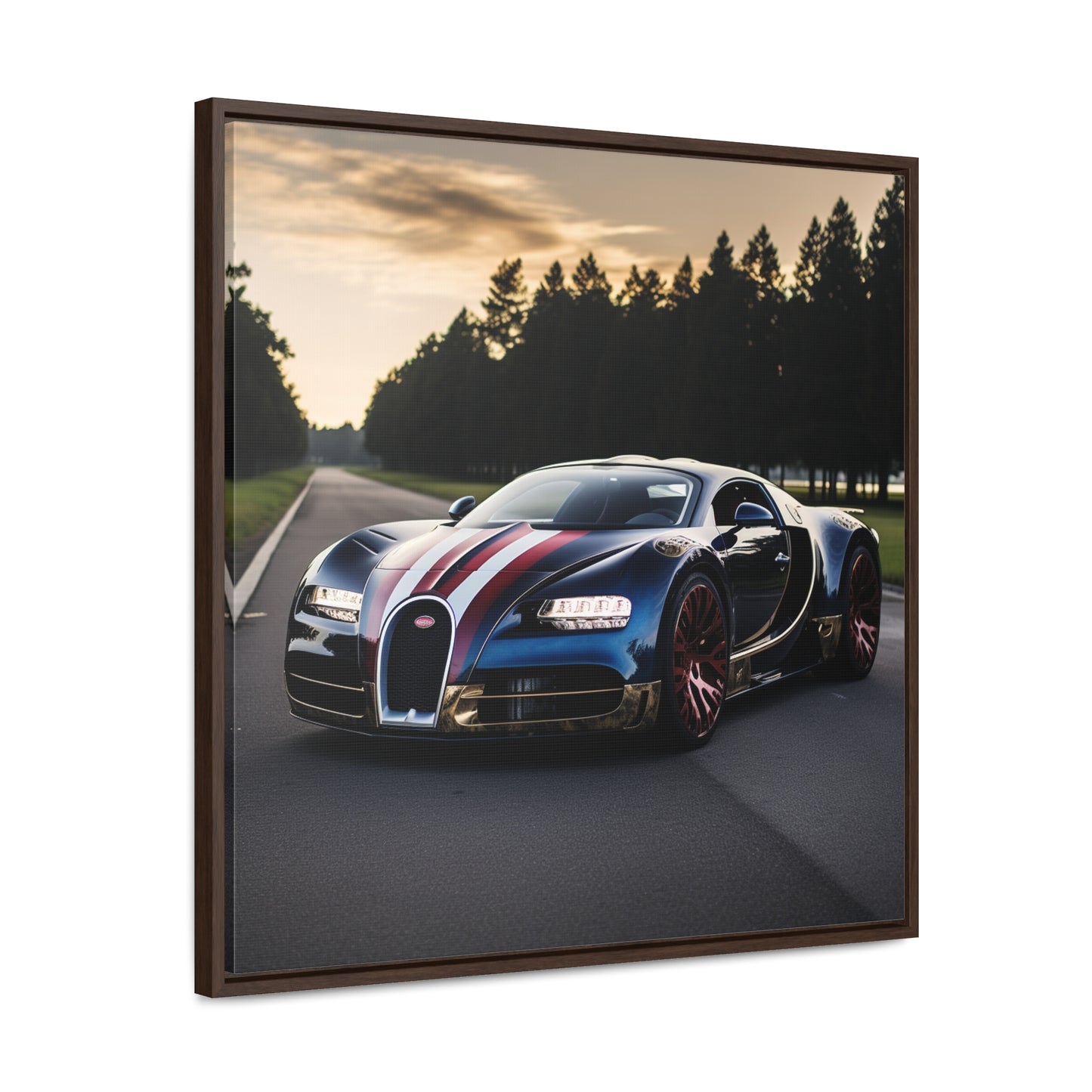 Gallery Canvas Wraps, Square Frame Bugatti Flag American 1