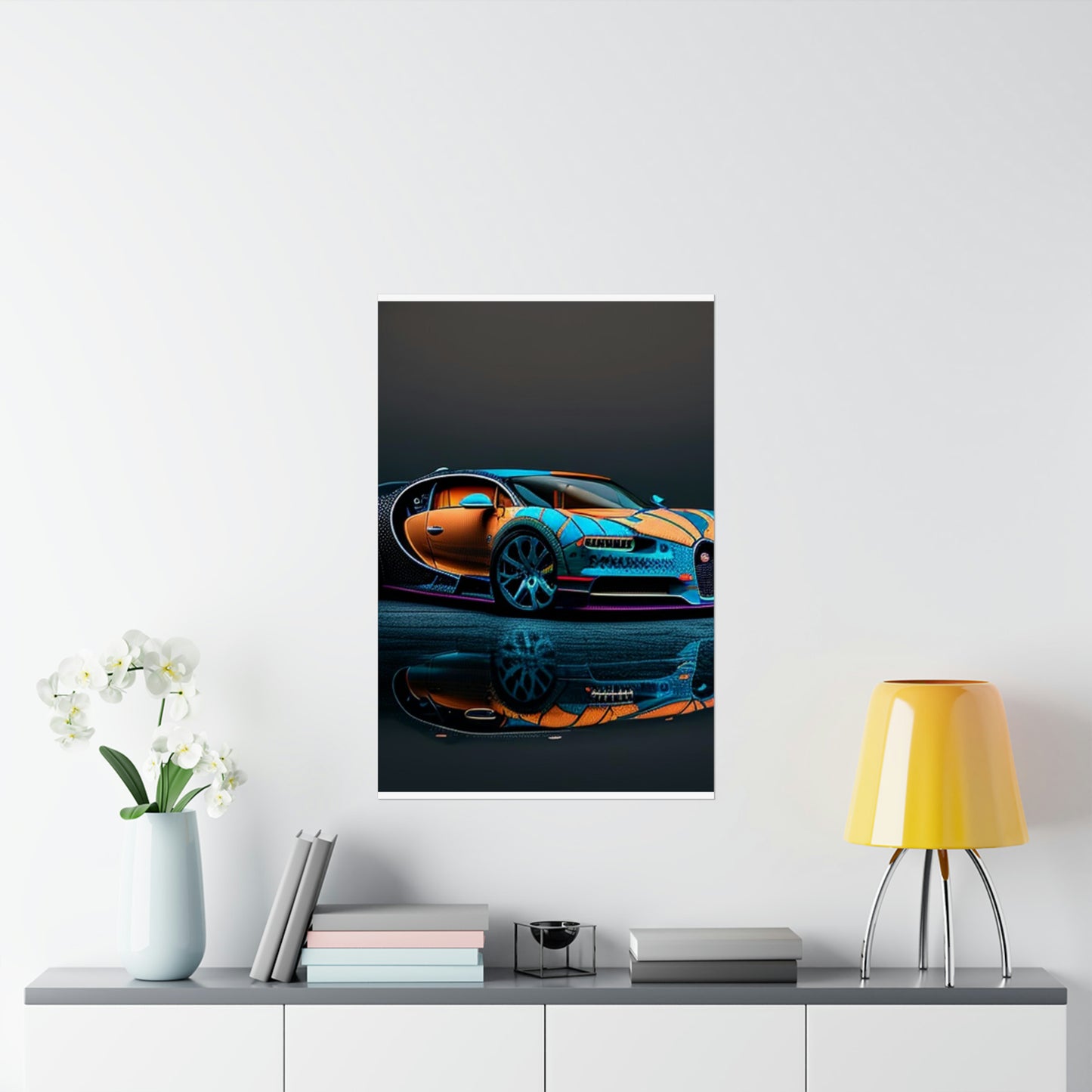 Premium Matte Vertical Posters Bugatti Blue 1