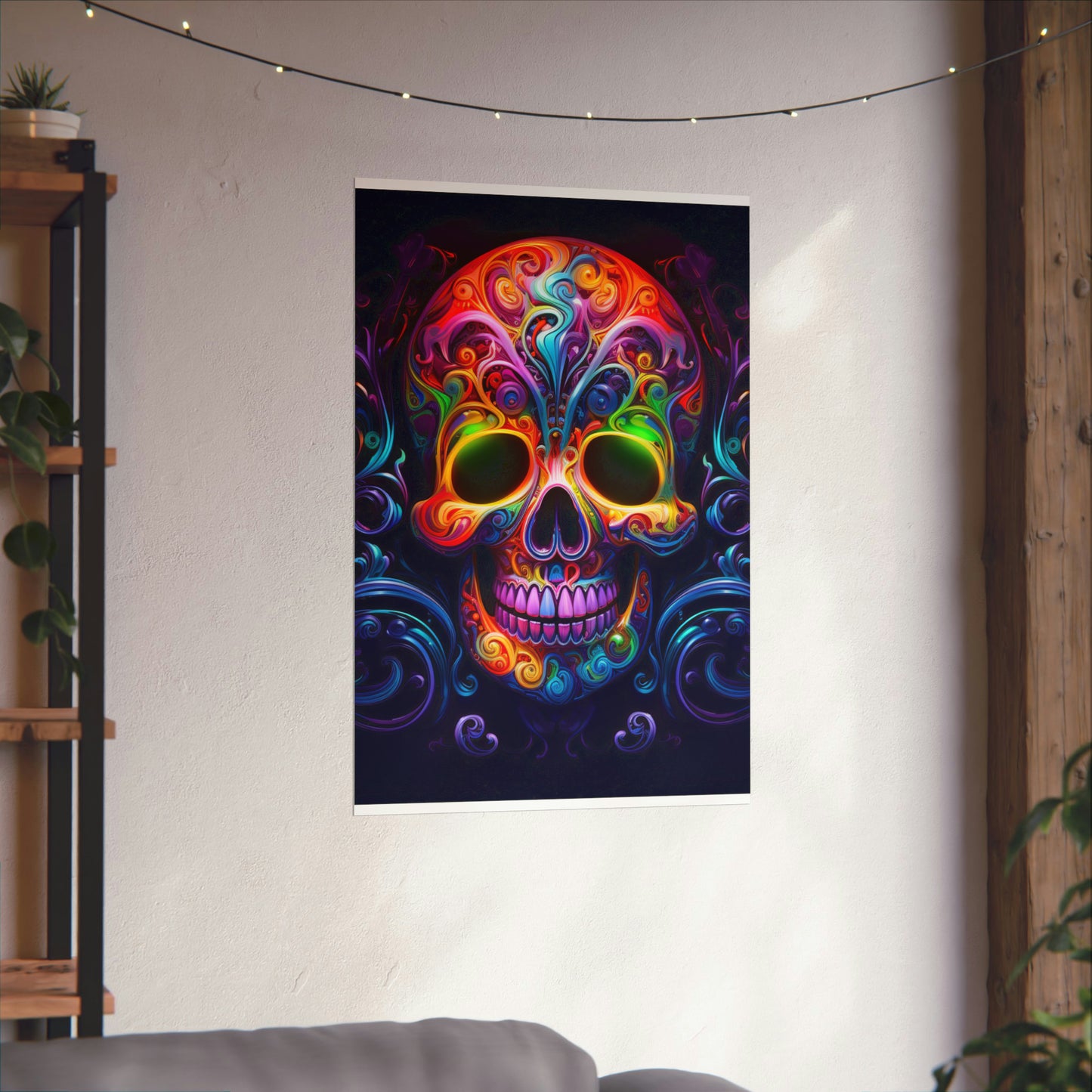 Premium Matte Vertical Posters Macro Skull Color 2