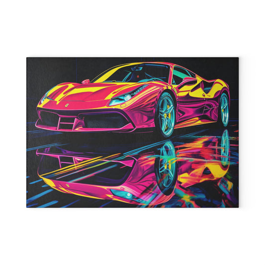 Glass Cutting Board Pink Ferrari Macro 1