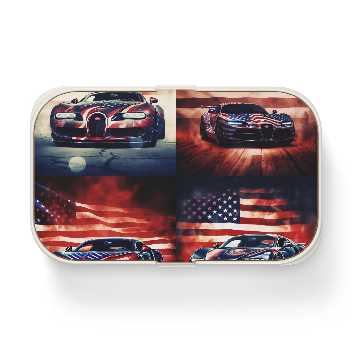Bento Lunch Box Abstract American Flag Background Bugatti 5