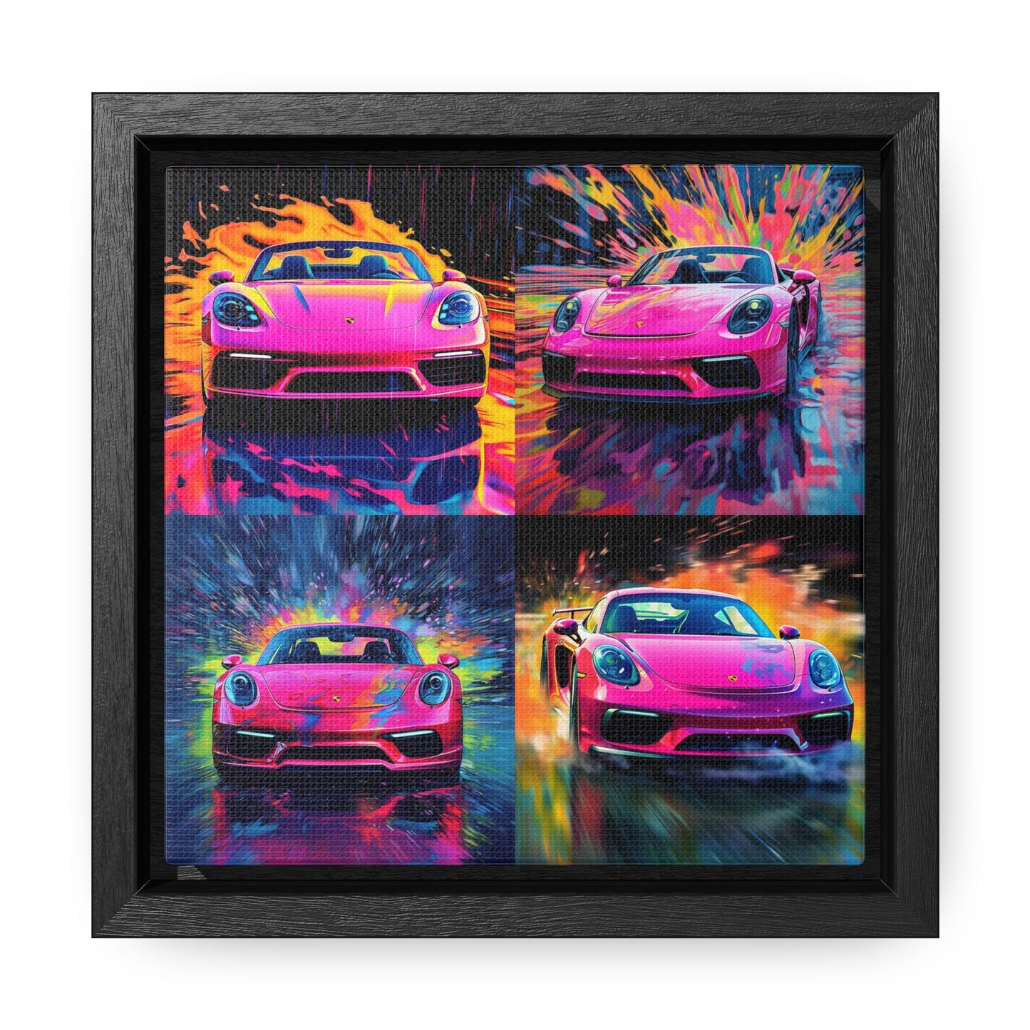 Gallery Canvas Wraps, Square Frame Pink Porsche water fusion 5