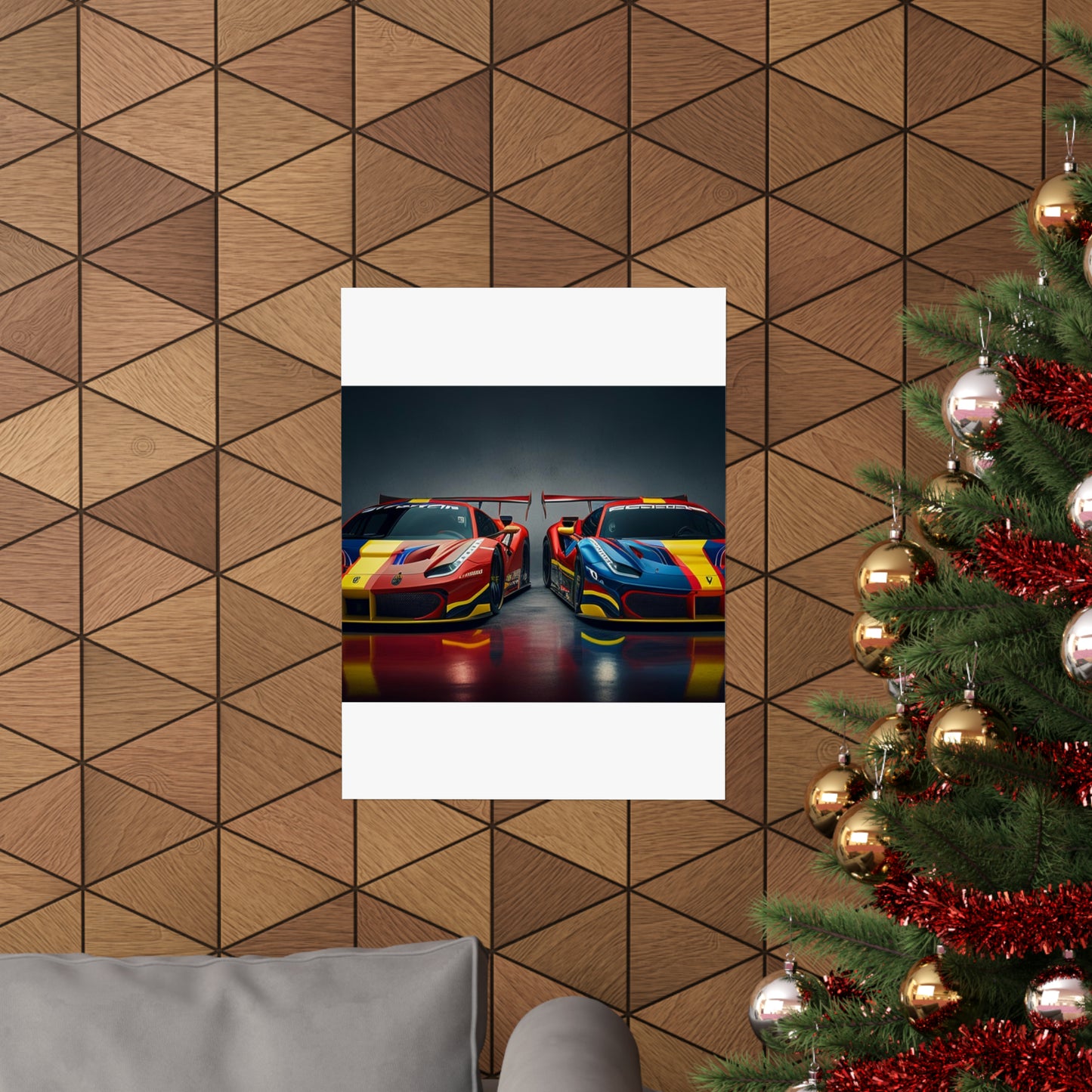 Premium Matte Vertical Posters Ferrari Red Blue 4