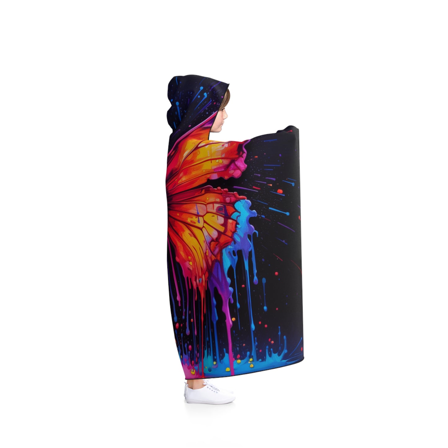 Hooded Blanket Pink Butterfly Flair 4