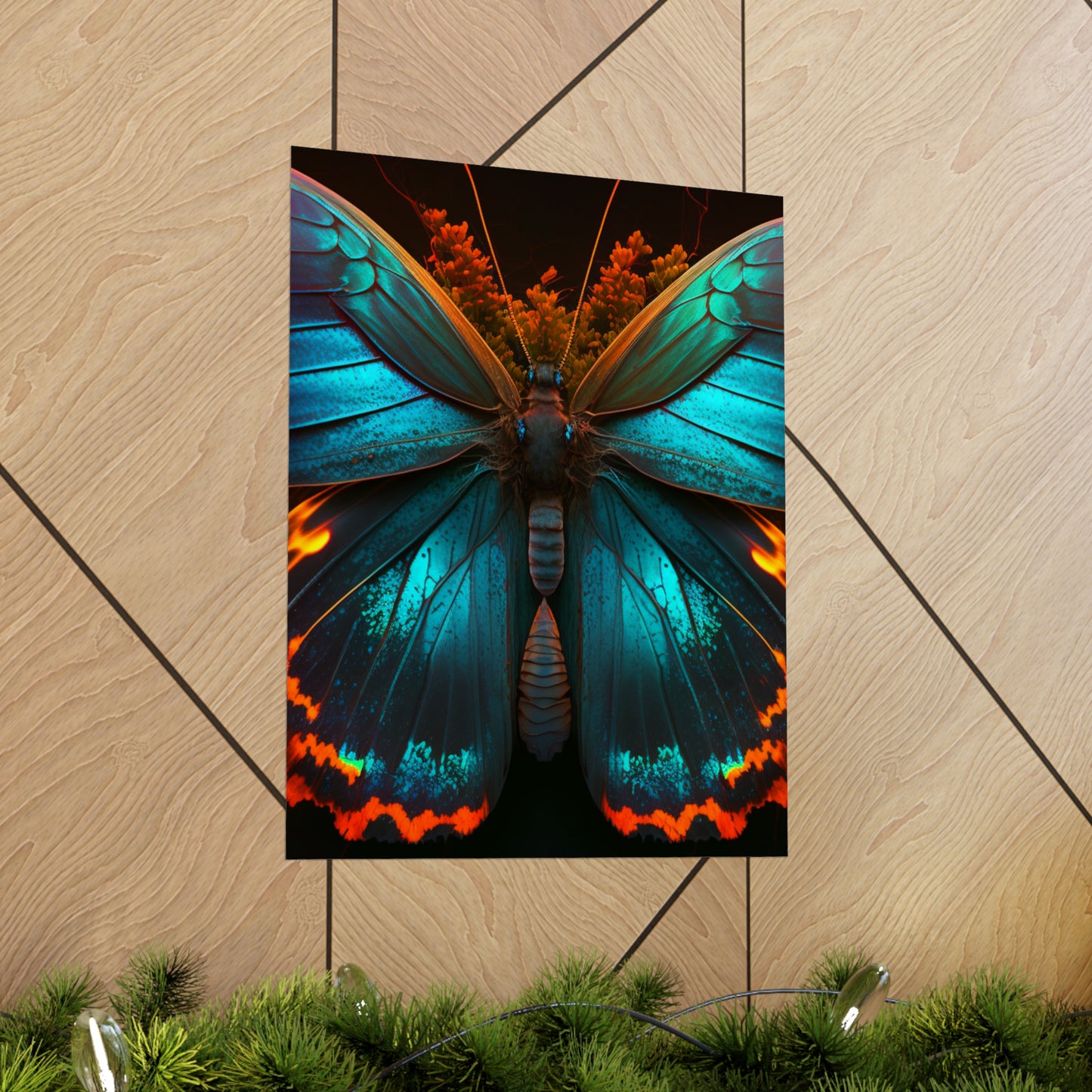 Premium Matte Vertical Posters Neon Butterfly Flair 3