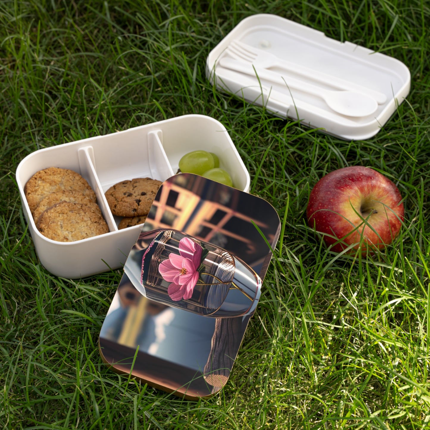 Bento Lunch Box Pink Magnolia 4