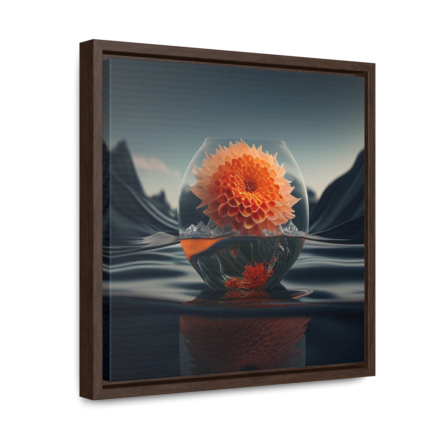 Gallery Canvas Wraps, Square Frame Dahlia Orange 3
