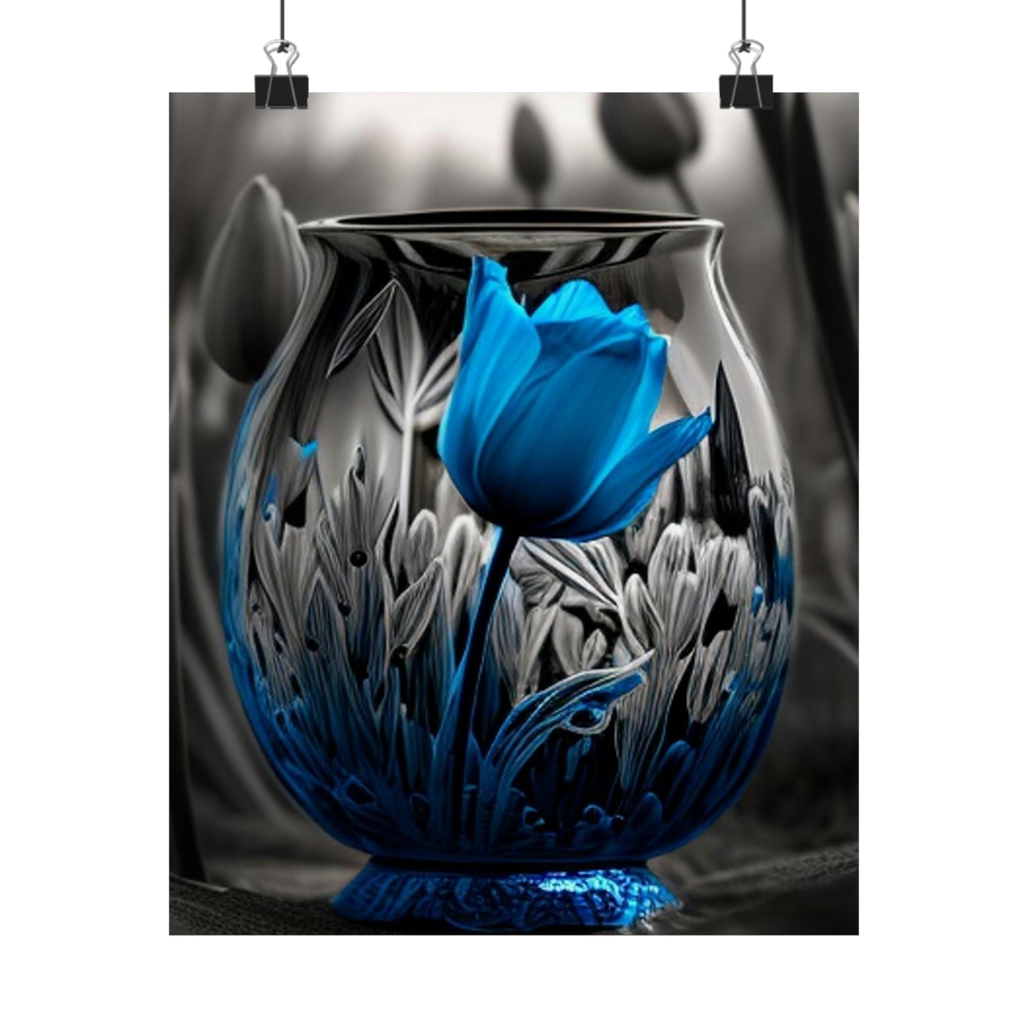 Premium Matte Vertical Posters Tulip Blue 1