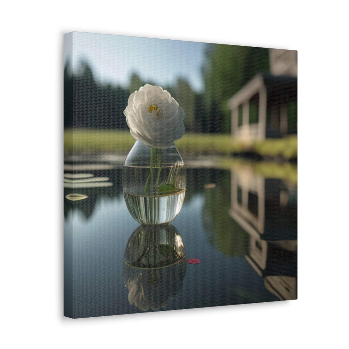 Canvas Gallery Wraps White Peony glass vase 1
