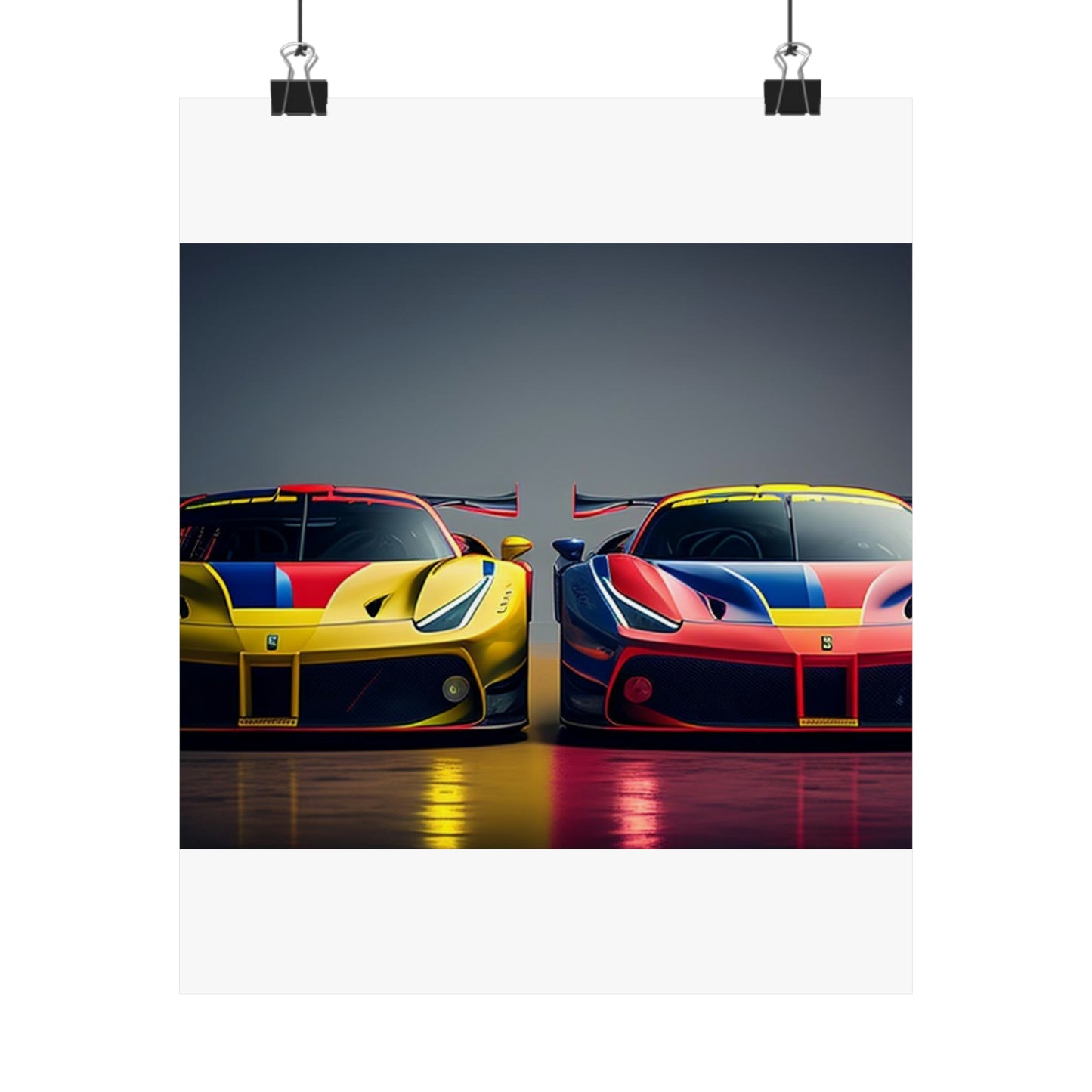 Premium Matte Vertical Posters Ferrari Red Blue 1