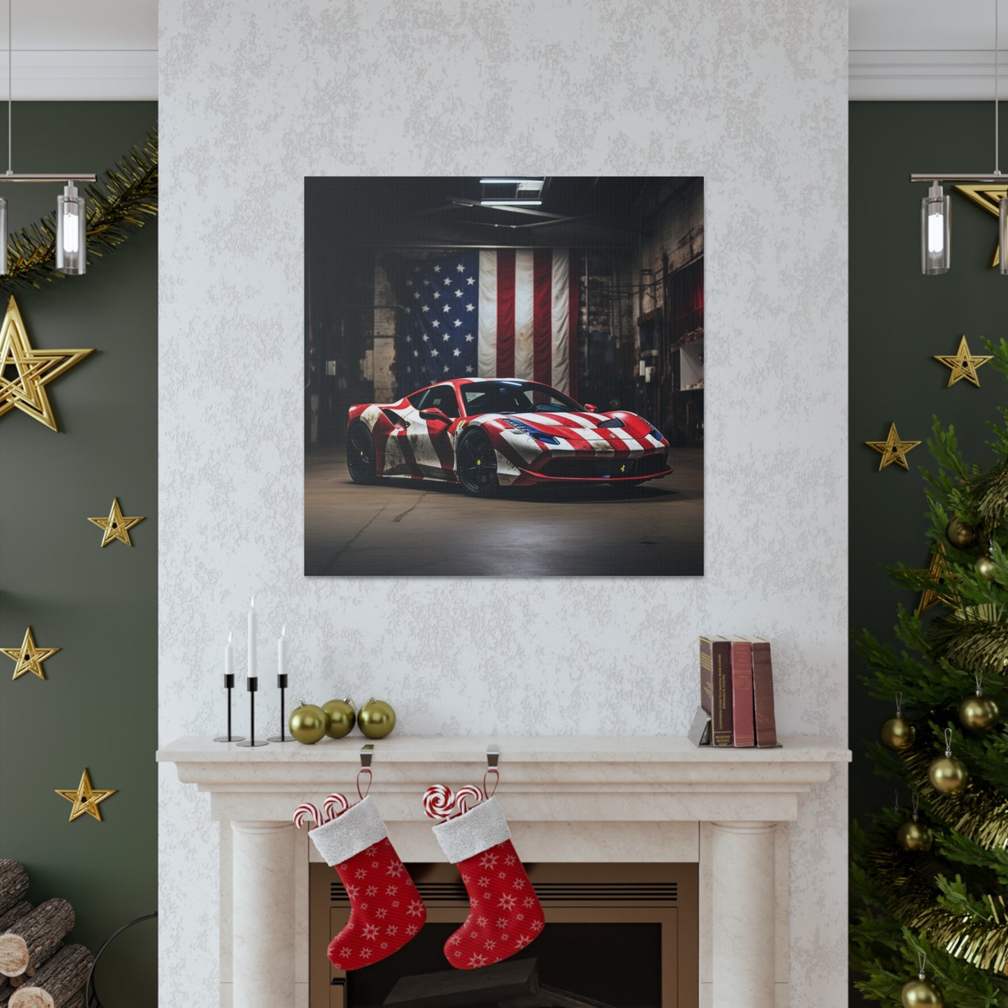 Canvas Gallery Wraps American Flag Farrari 2