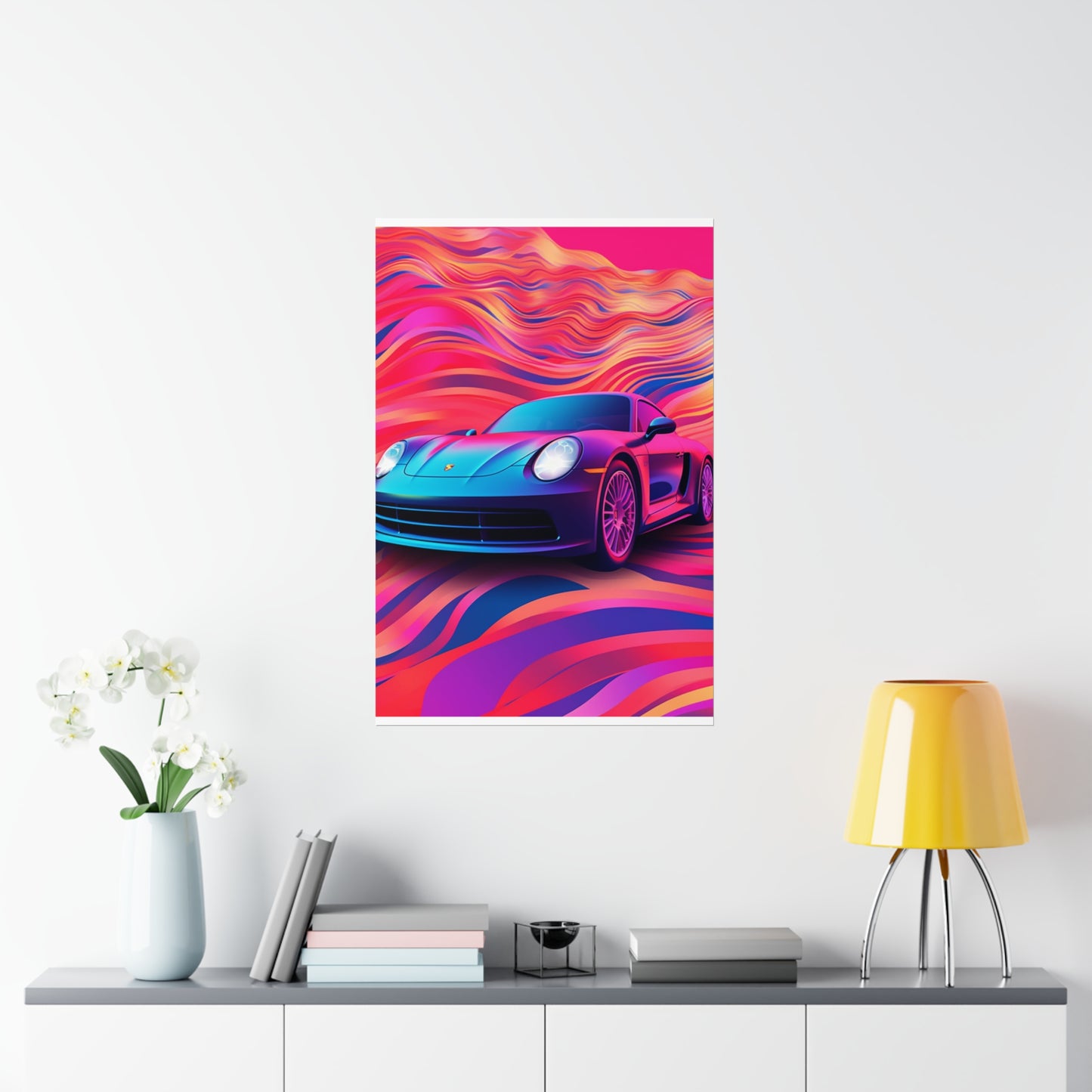 Premium Matte Vertical Posters Porsche Water Fusion 3