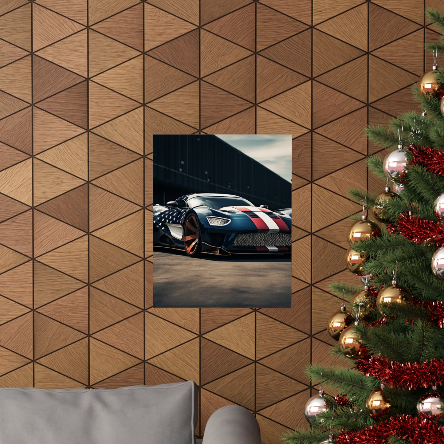 Premium Matte Vertical Posters Bugatti Flag American 2