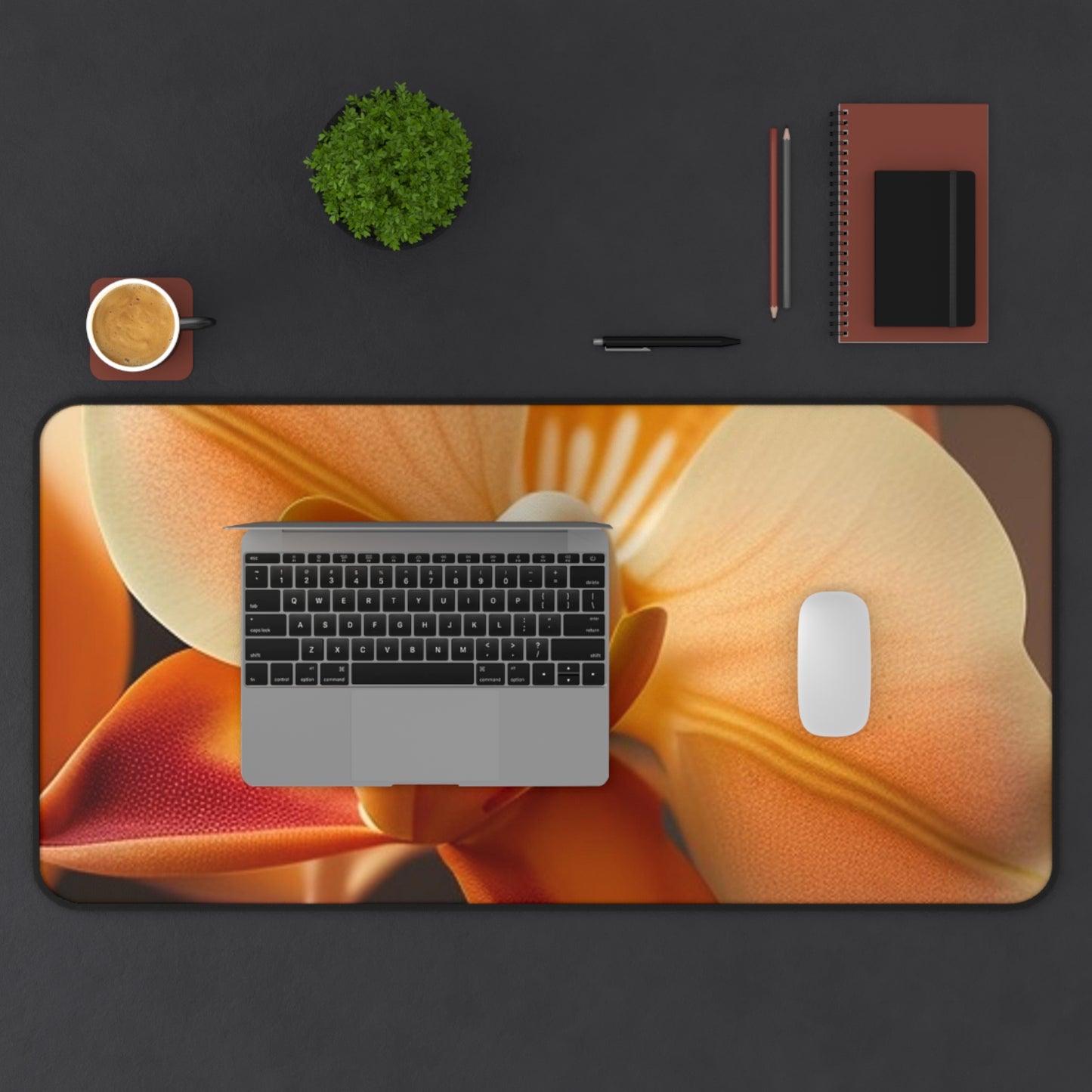 Desk Mat Orange Orchid 3