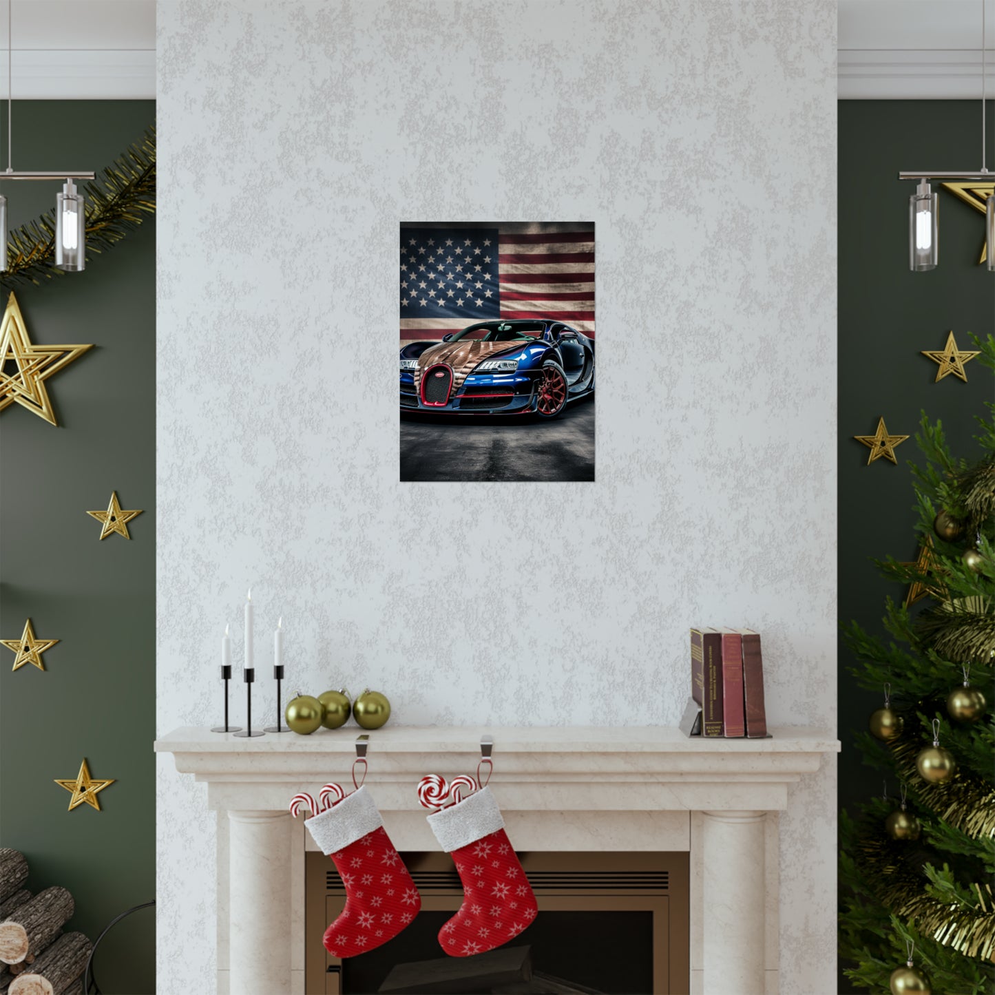 Premium Matte Vertical Posters Bugatti American Flag 4