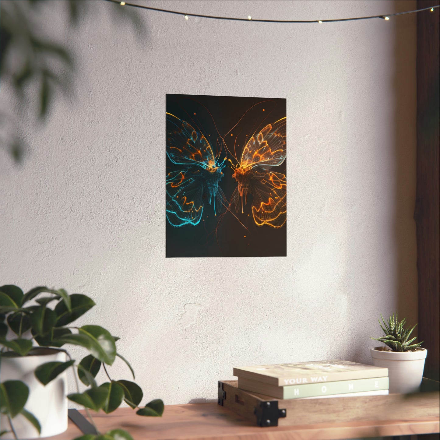 Premium Matte Vertical Posters Neon Glo Butterfly 1