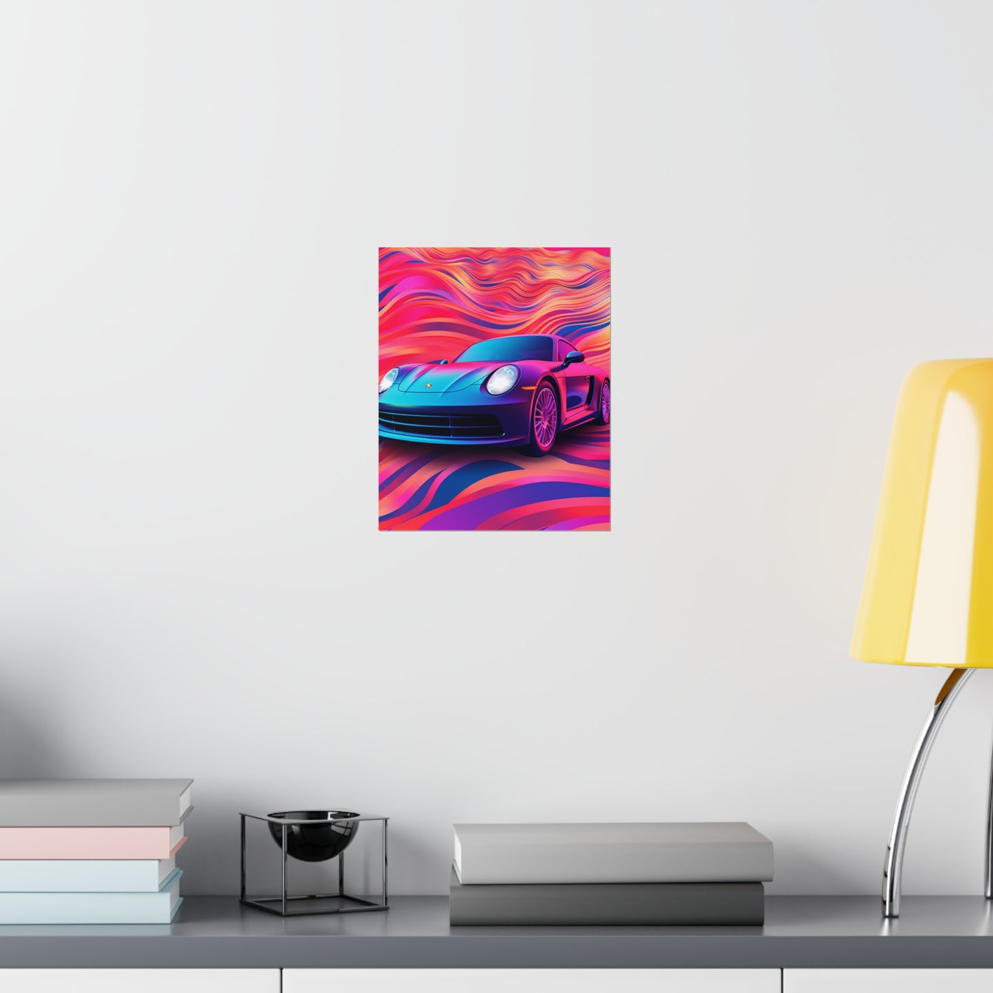 Premium Matte Vertical Posters Porsche Water Fusion 3