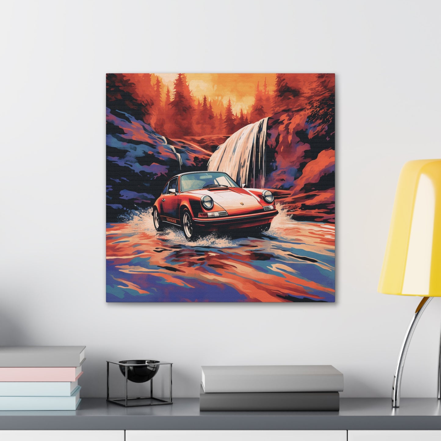 Canvas Gallery Wraps American Flag Porsche Abstract 4